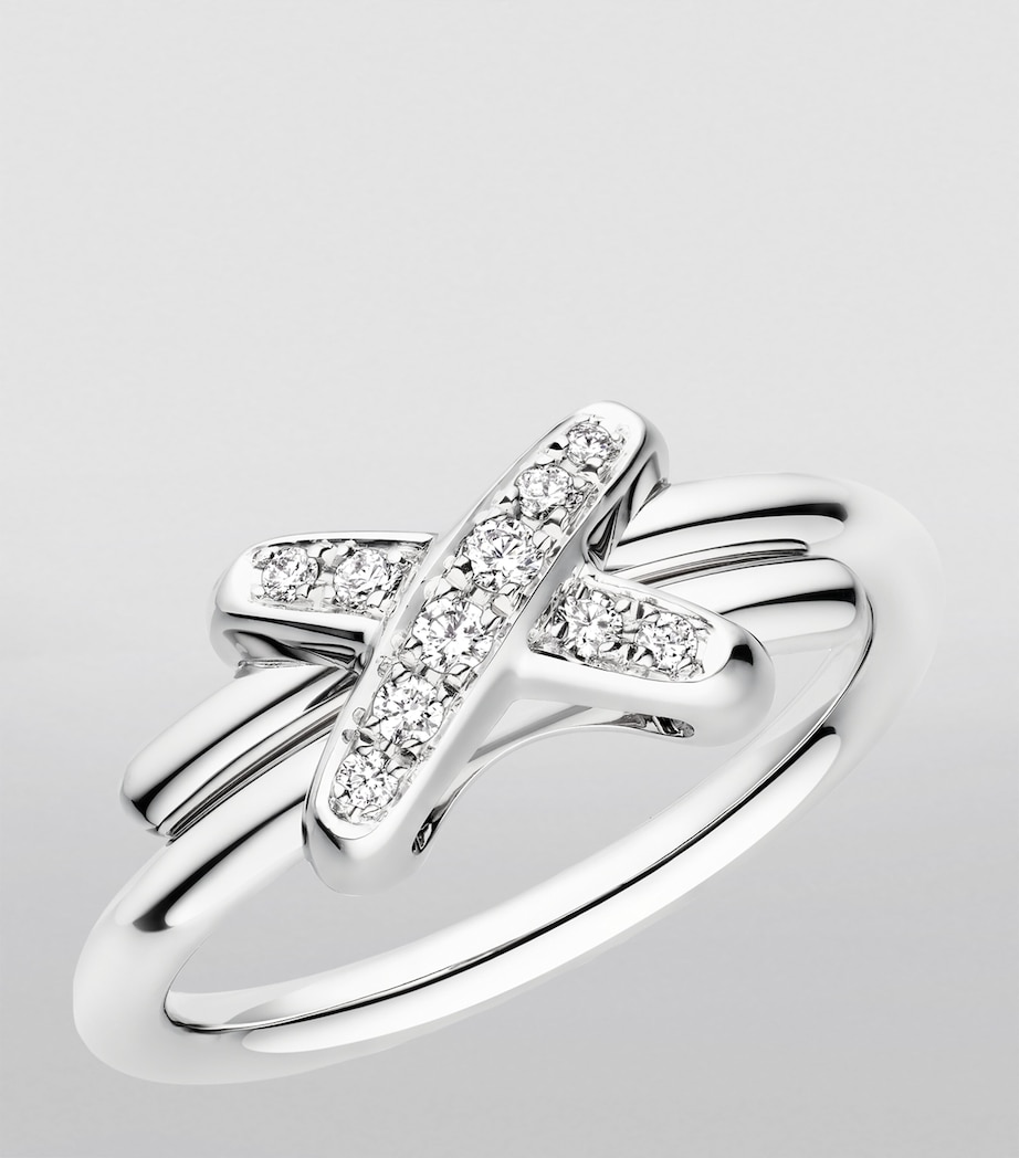 White Gold and Diamond Jeux de Liens Ring WHITE GOLD Image 2