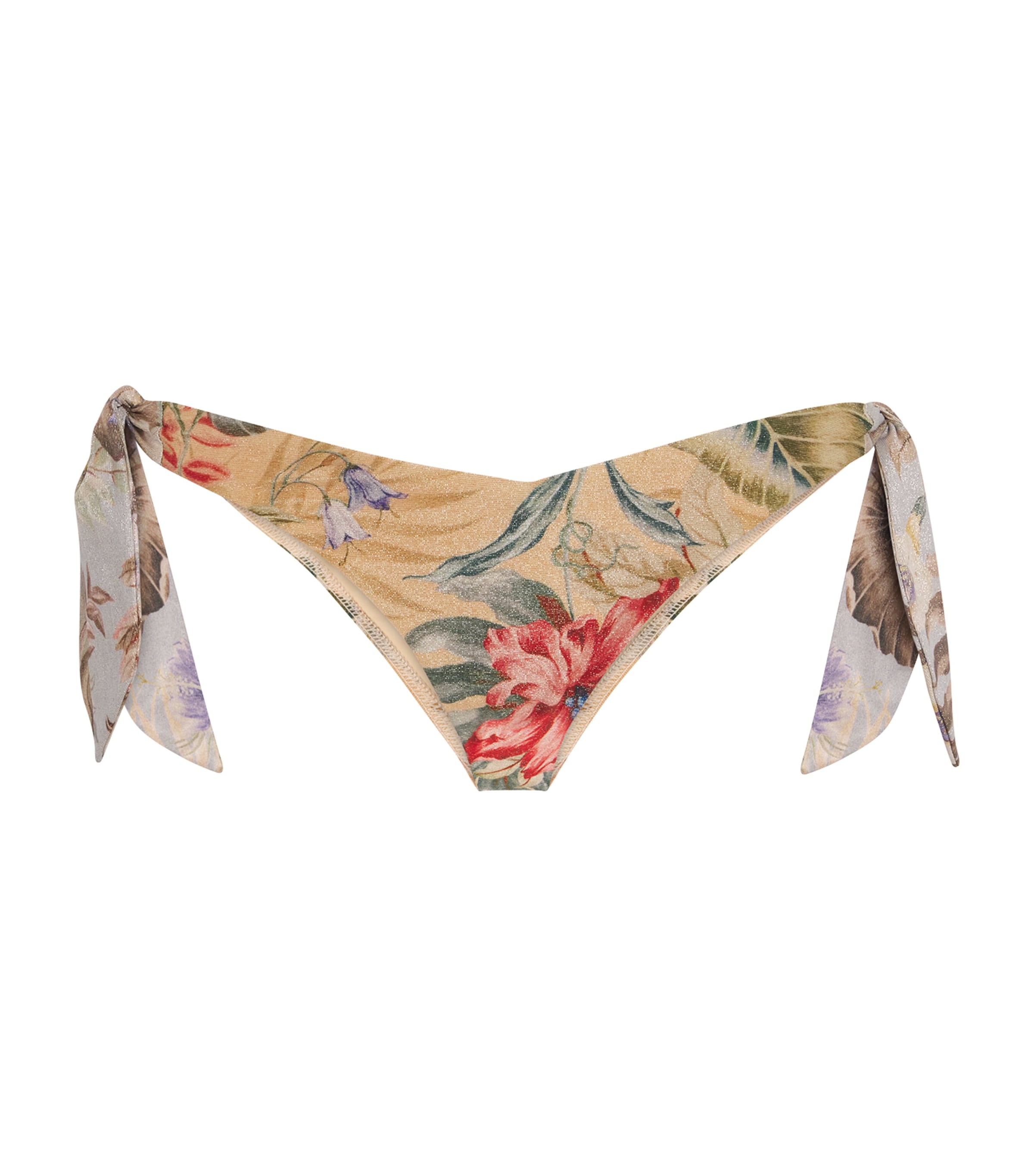 Zimmermann Womens Tan Multi Floral Coco Scarf-tie Bikini Bottoms