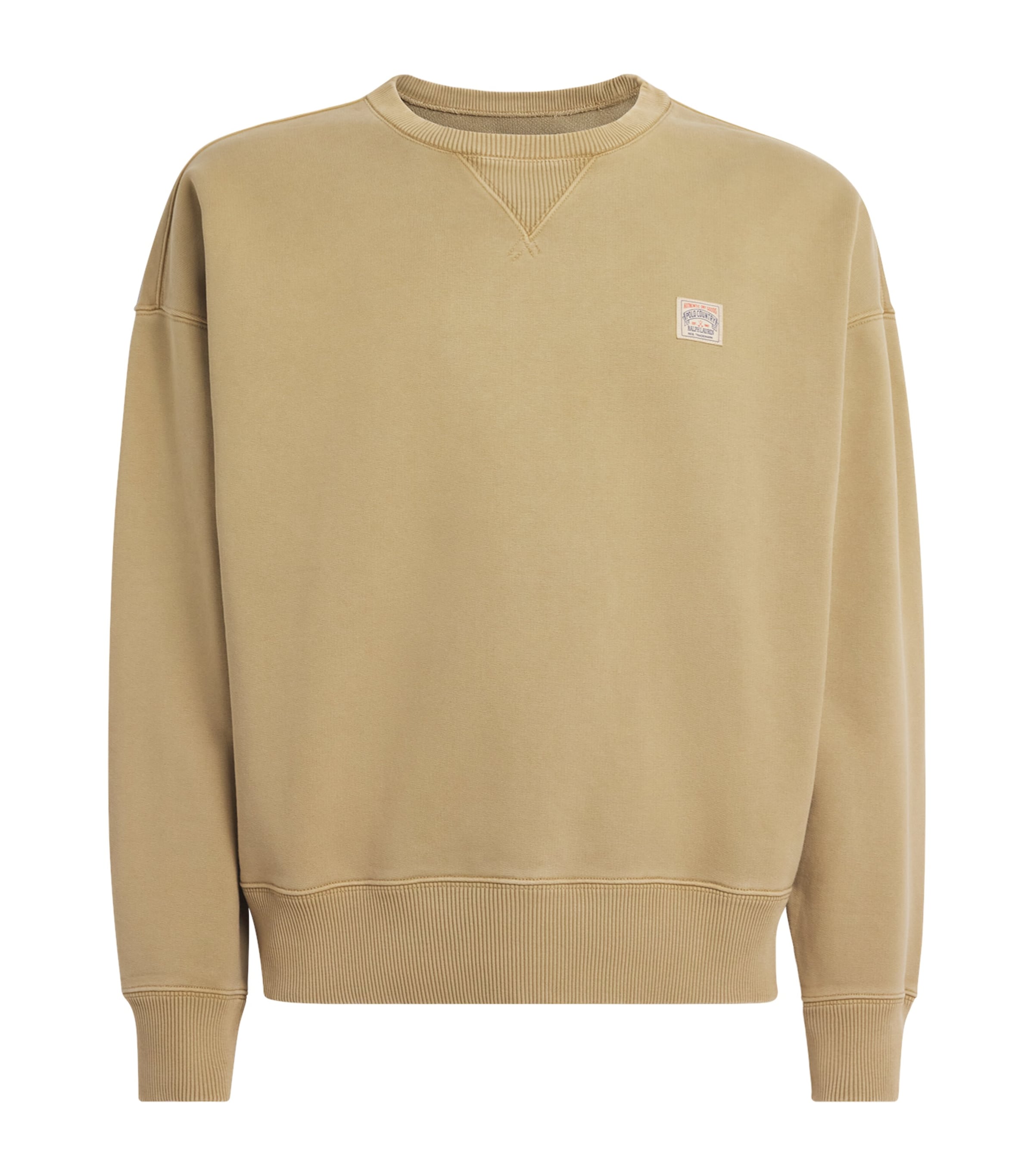 Polo Ralph Lauren Mens Cotton Polo Country Sweatshirt Beige Khaki Image 1