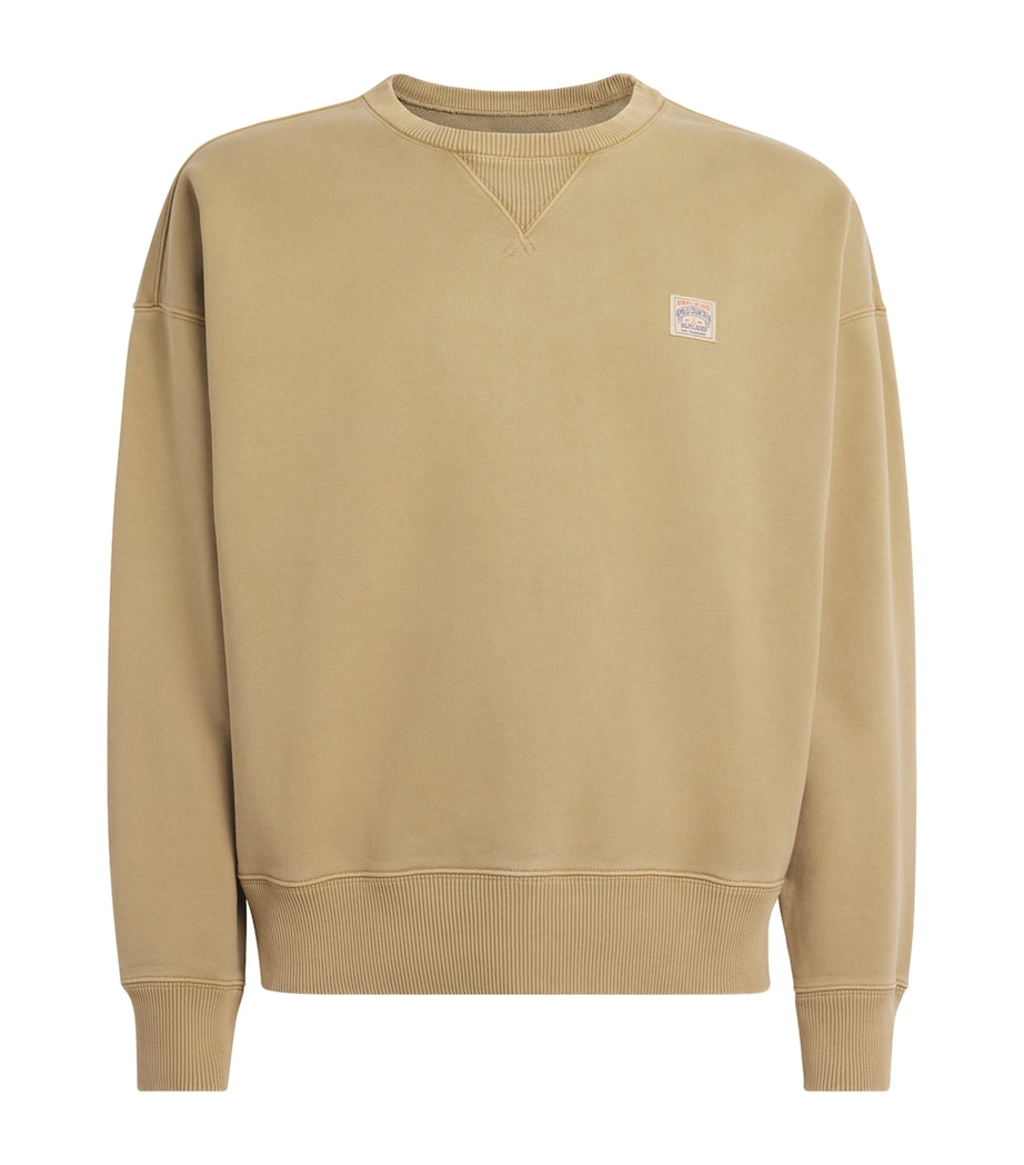 Polo Ralph Lauren Mens Cotton Polo Country Sweatshirt Beige Khaki Image 1