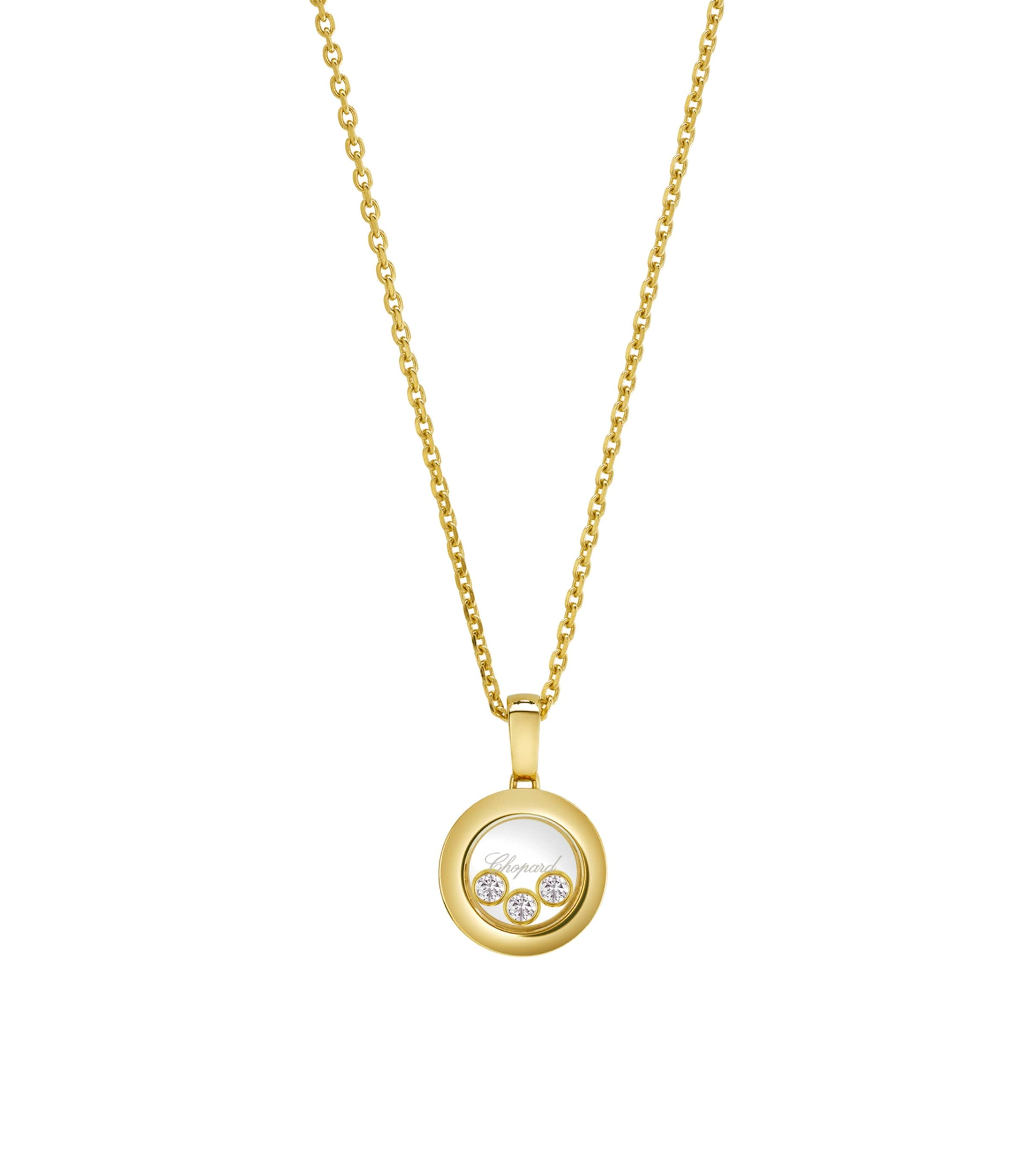 Chopard Yellow Gold And Diamond Happy Diamonds Icons Pendant Necklace