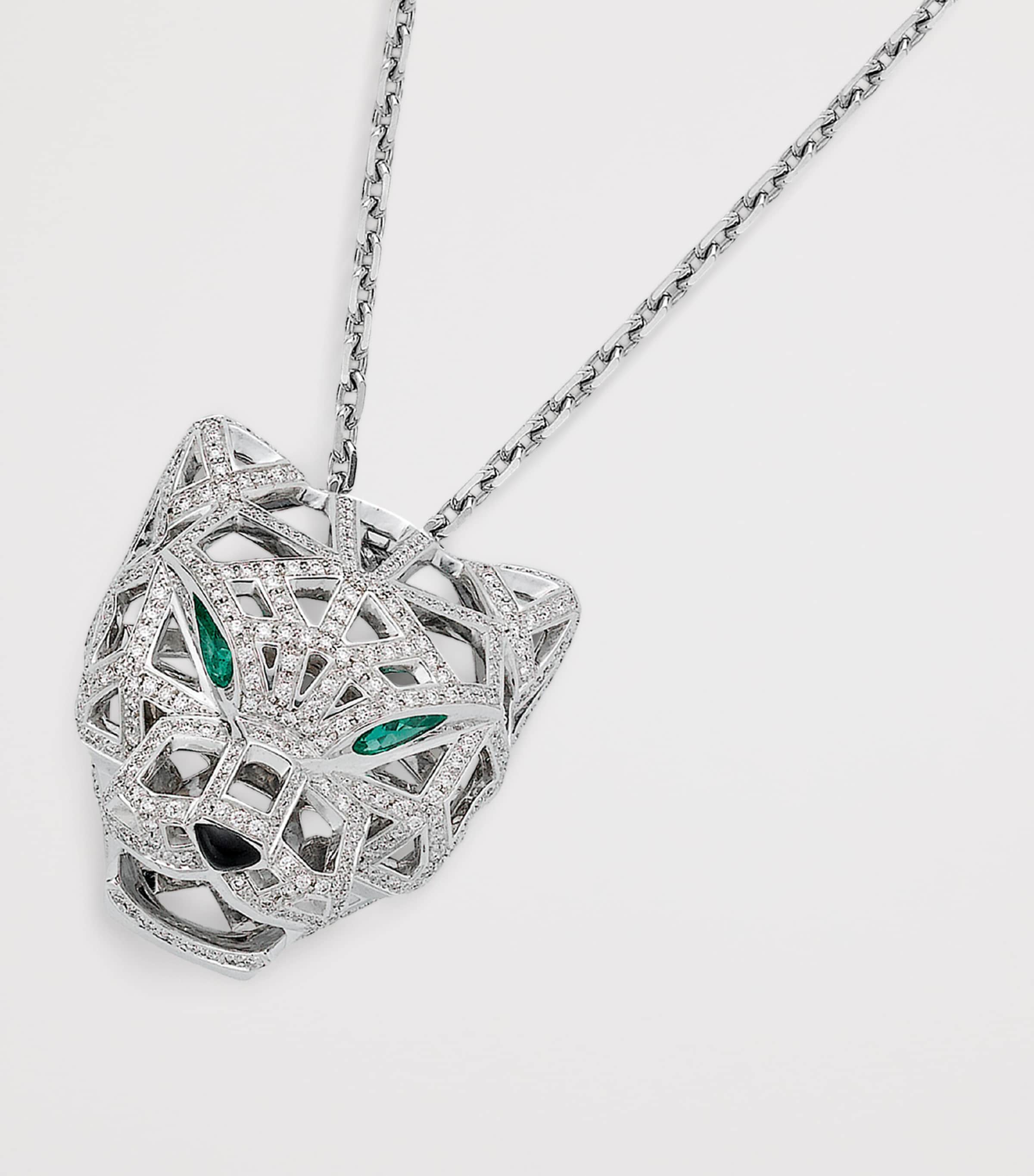 White Gold, Diamond, Emerald and Onyx Panthère de Cartier Necklace WHITE GOLD Image 8