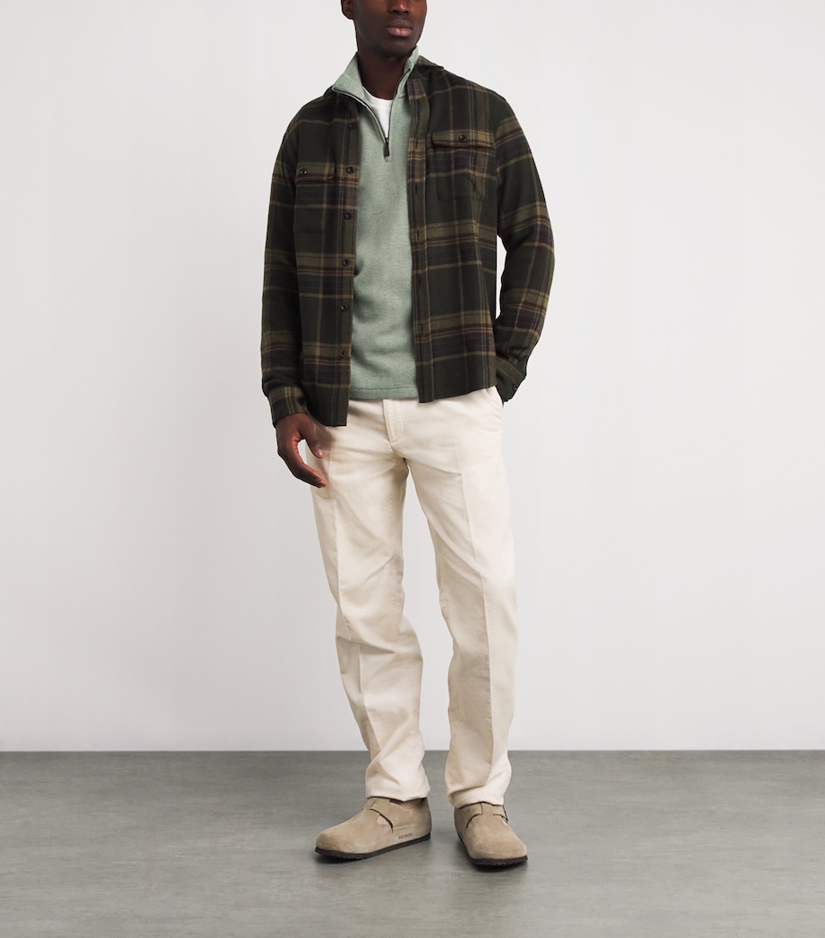 Cotton Logo Quarter-Zip Sweater GREEN HEATHER Image 2