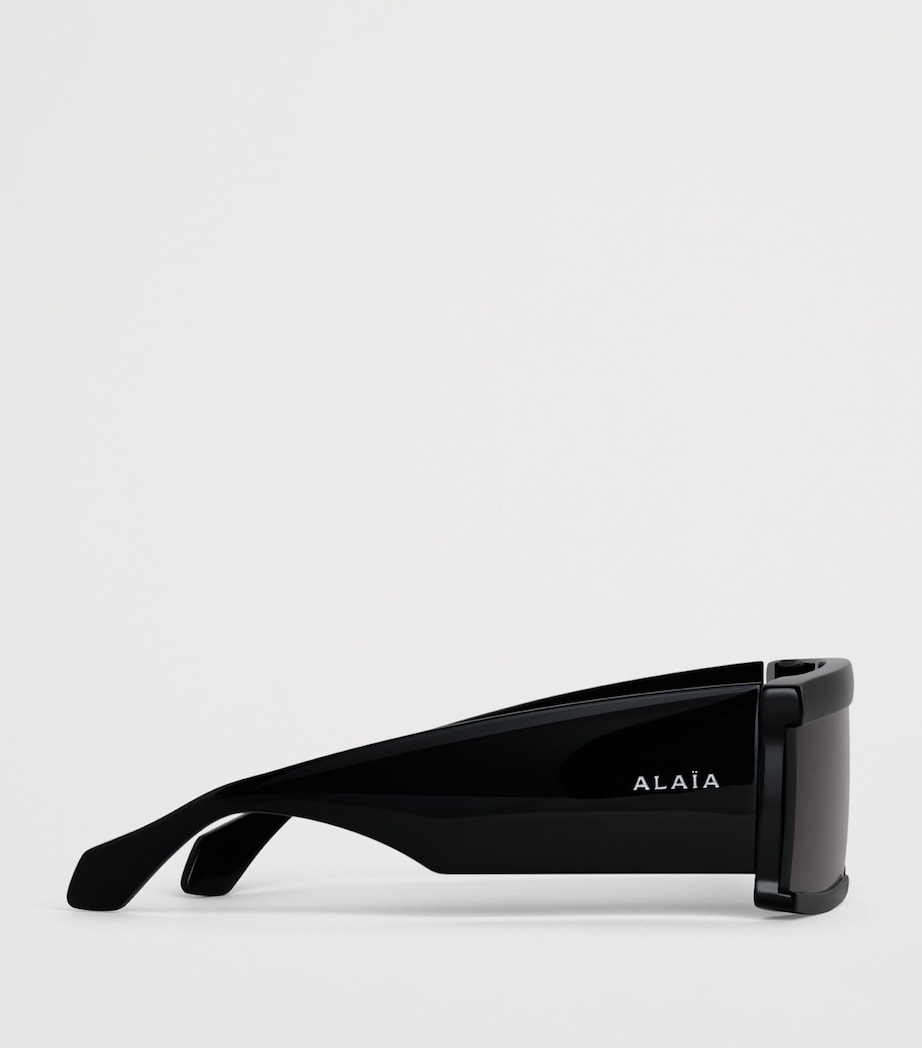 Alaïa Acetate Rectangle Mask 99 Sunglasses Noir Image 2