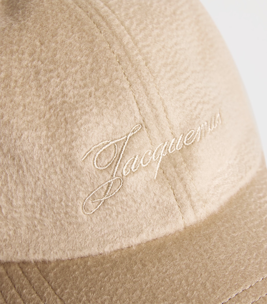 Virgin Wool Cachemiro Baseball Cap 130-LIGHT BEIGE Image 4