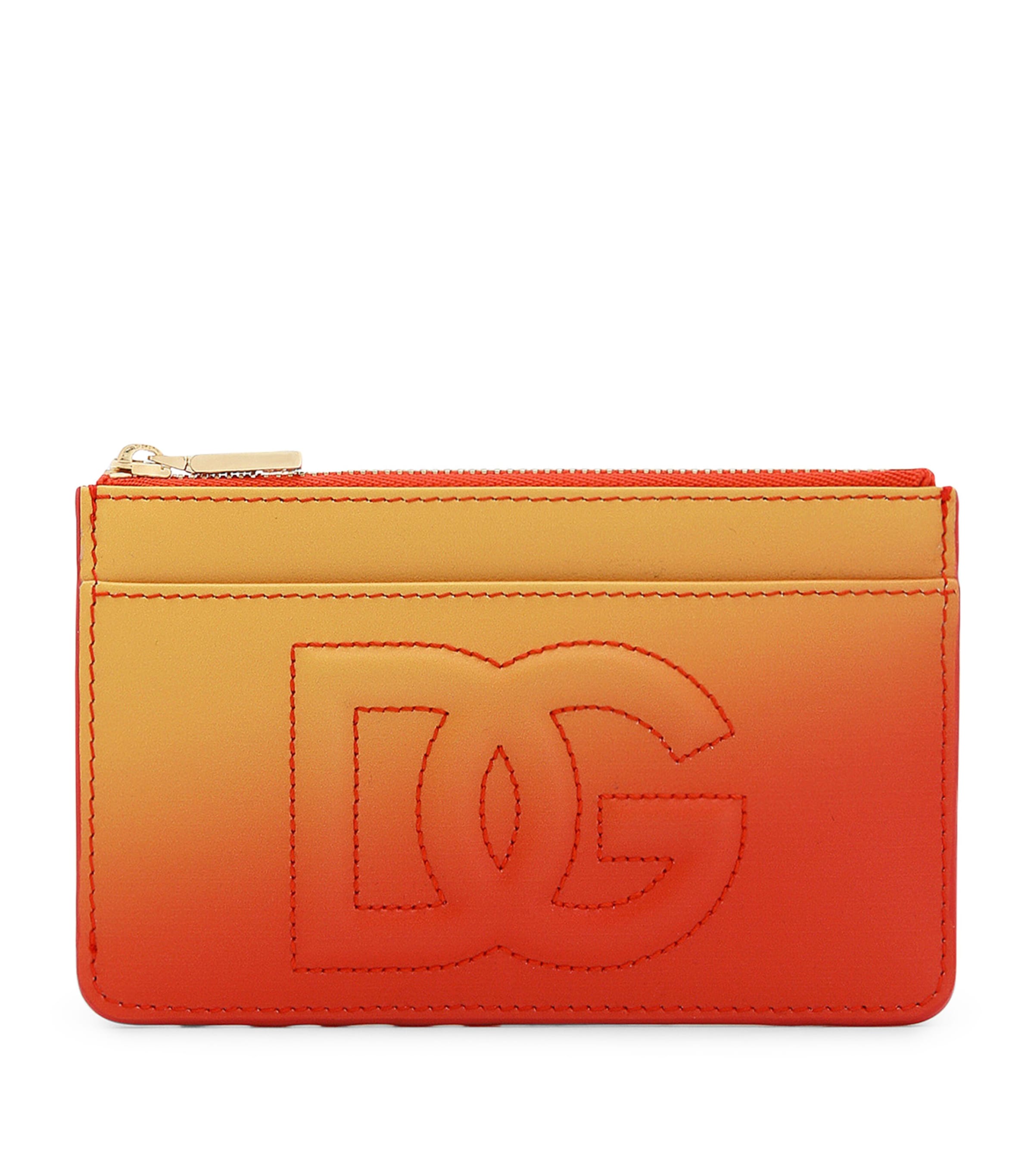 Dolce & Gabbana Leather Gradient Zip Card Holder