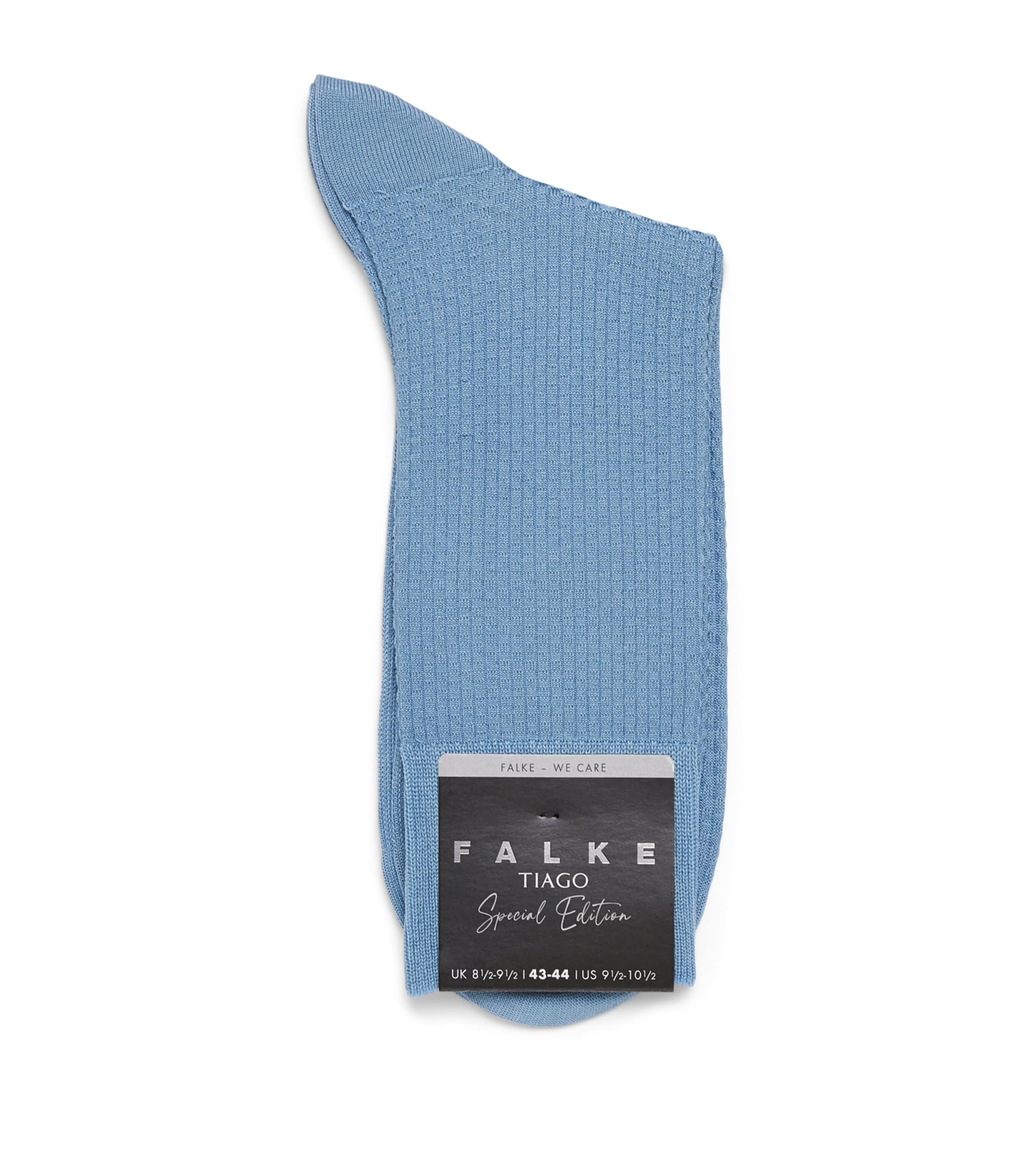 Falke Mens Cotton-Blend Tiago Special Socks Sky Blue Image 1