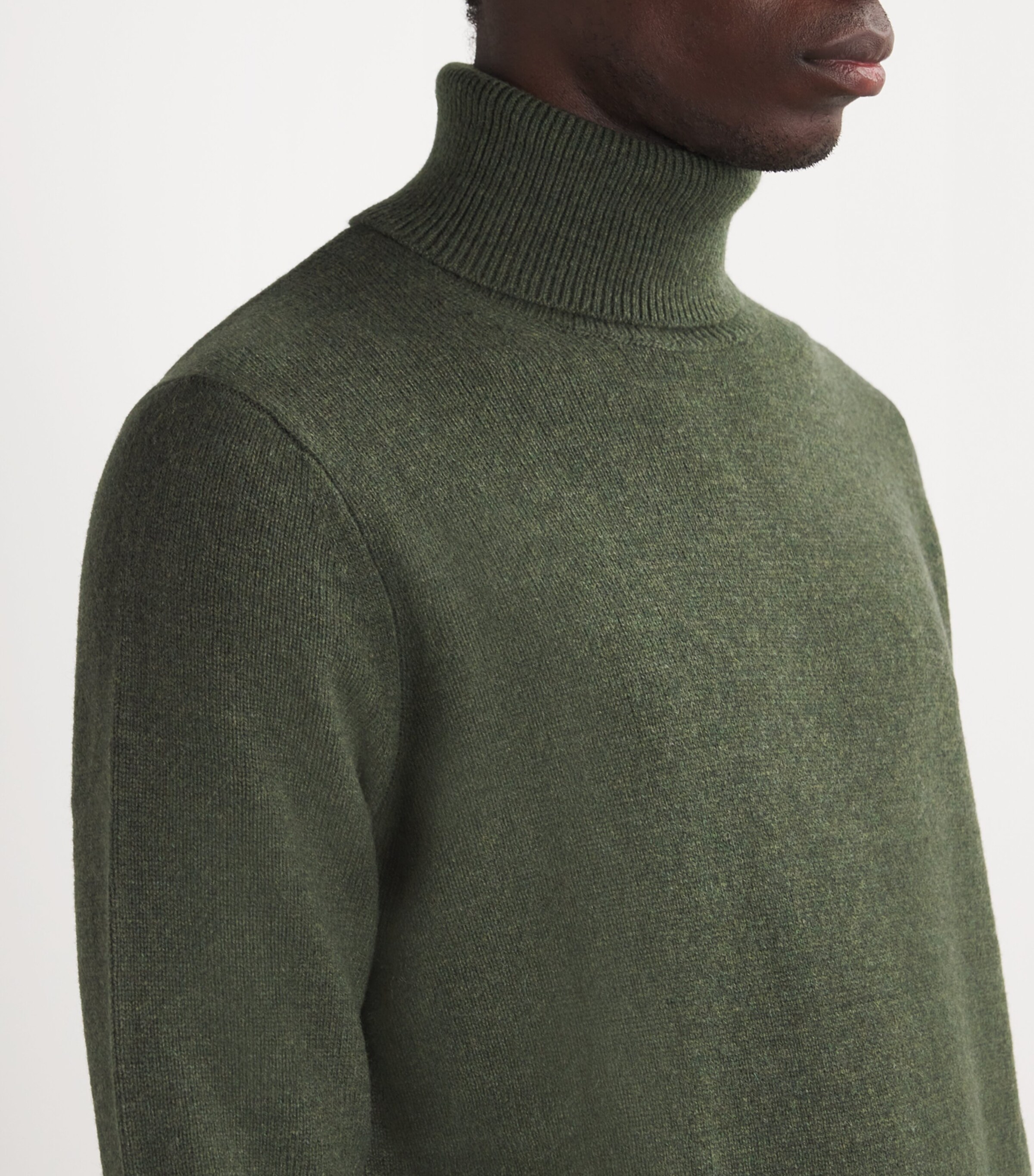 SAMSOE SAMSOE Mens Merino Isak Rollneck Sweater Forest Night Image 6