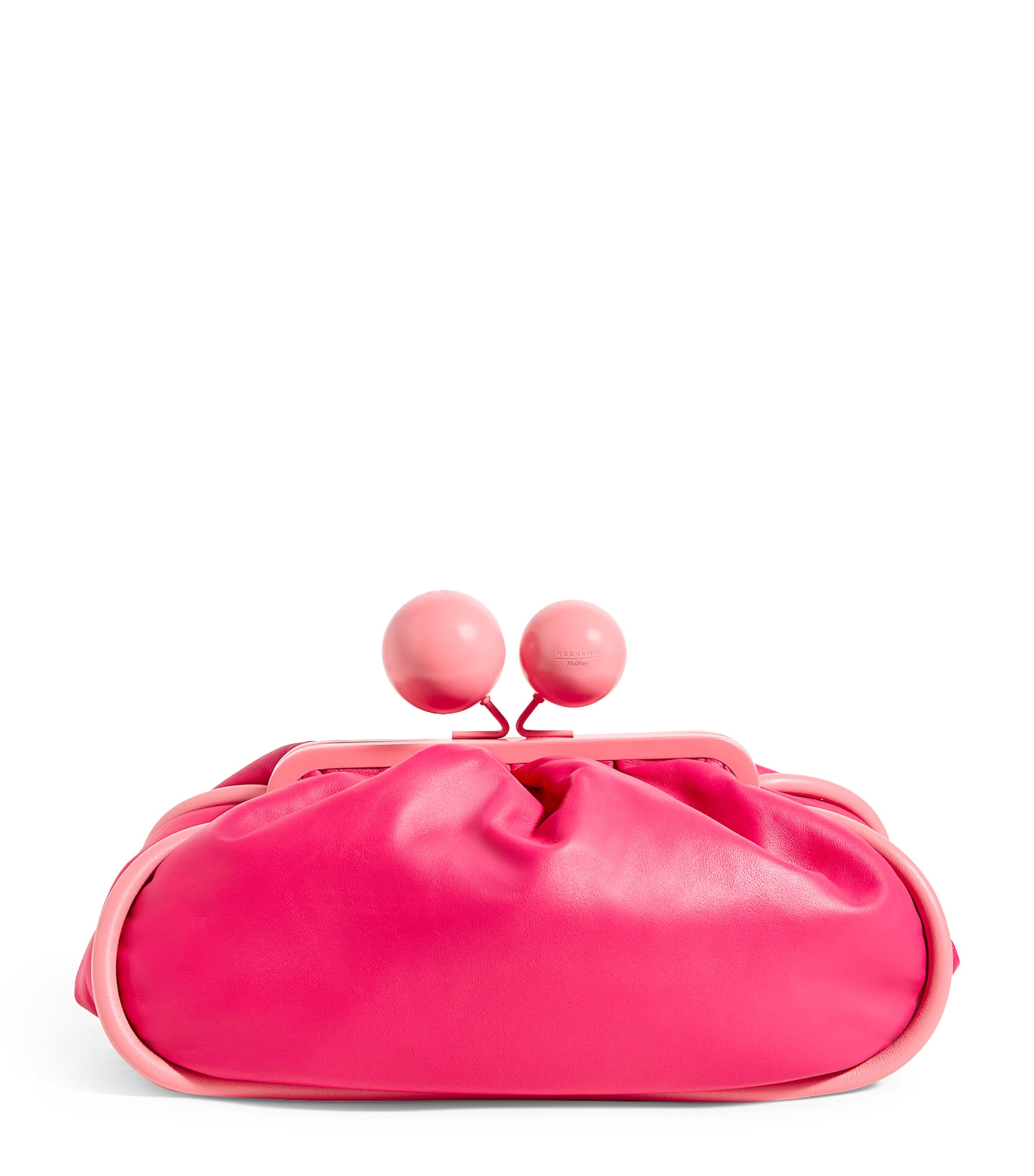 Weekend Max Mara Medium Leather Pasticcino Clutch Bag In Pink