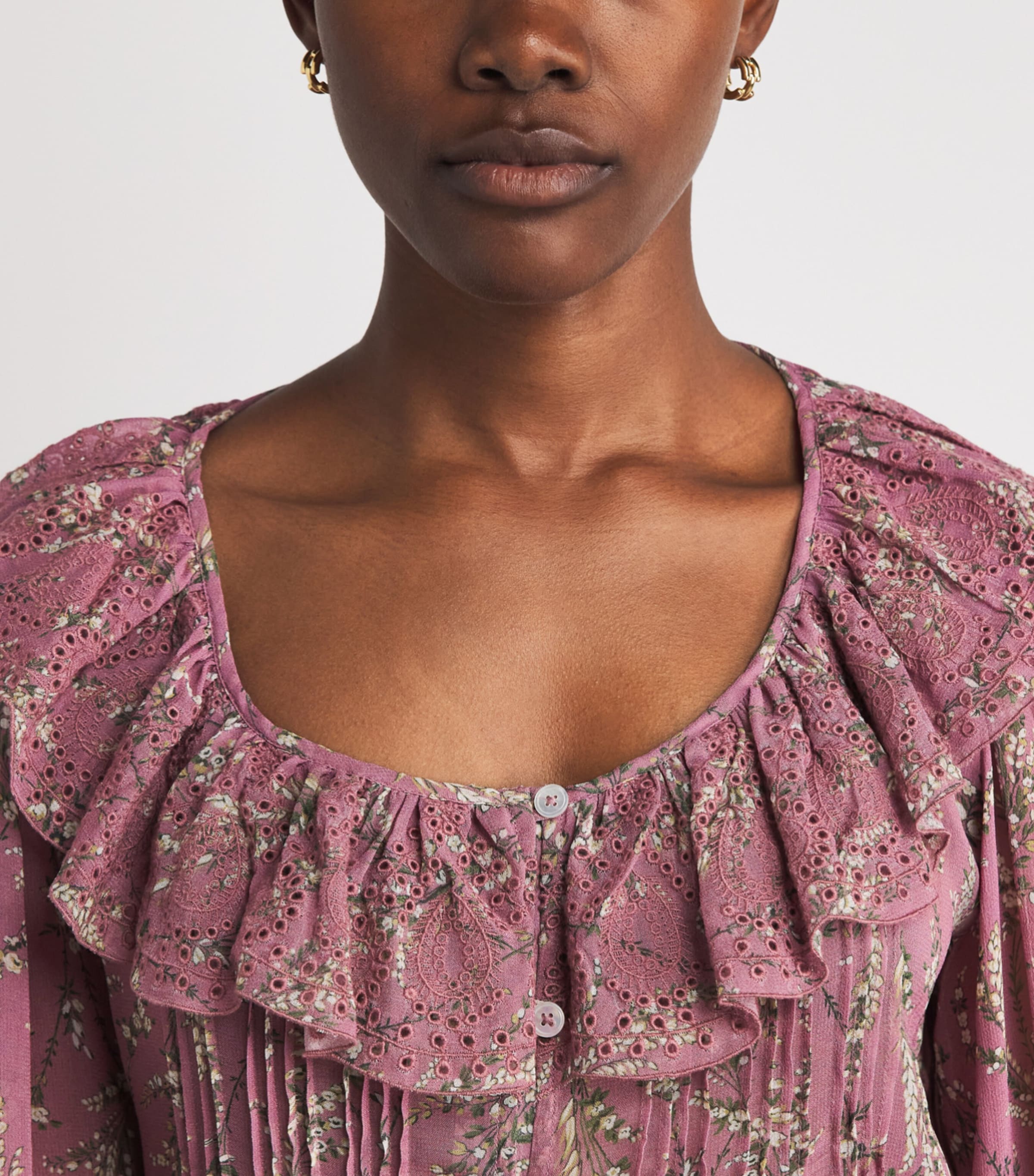 Veronica Beard Womens Ruffled Hewitts Blouse Hze Mlti Image 3