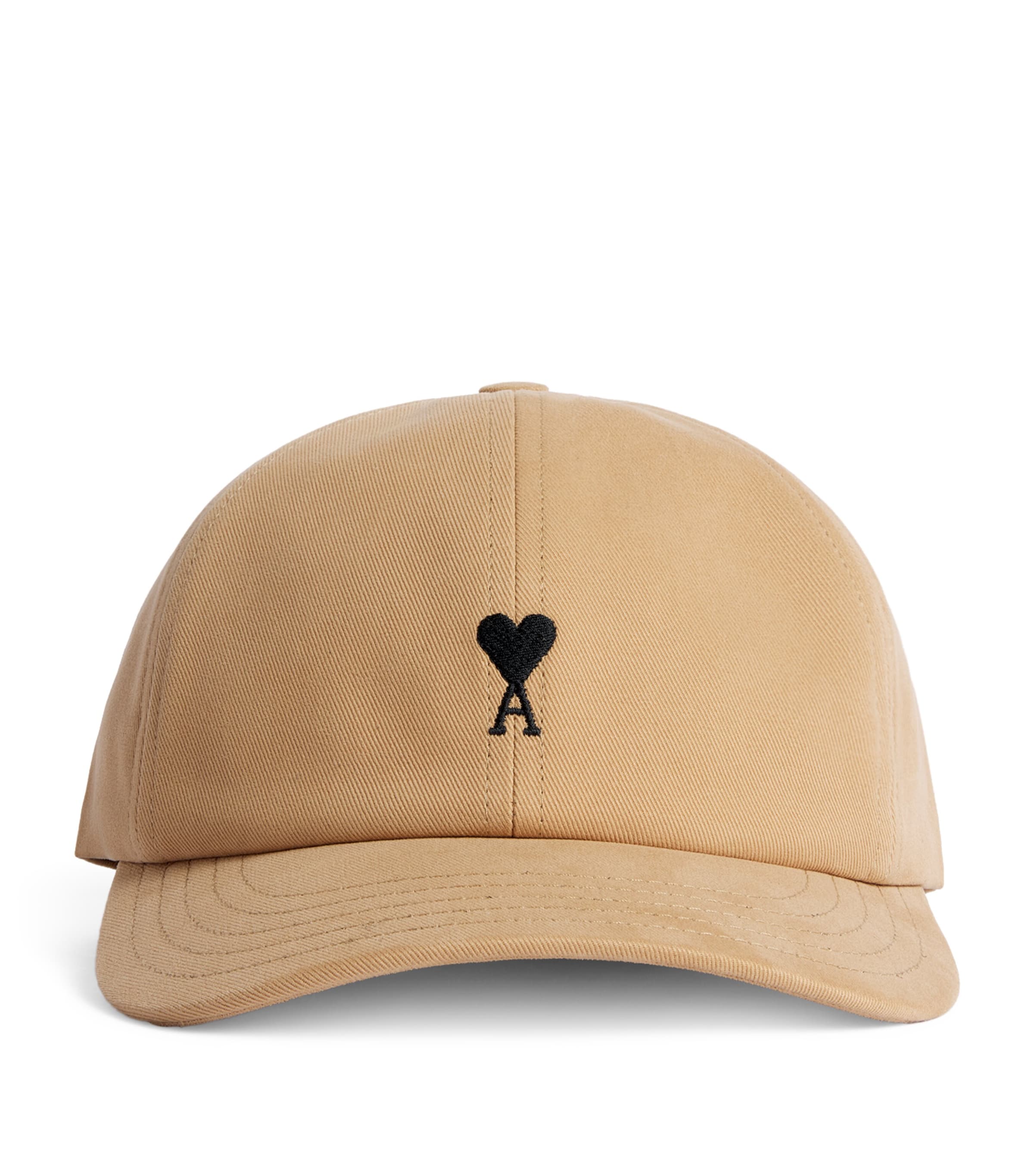 AMI Paris Embroidered Logo Baseball Cap Beige Mastic Image 1
