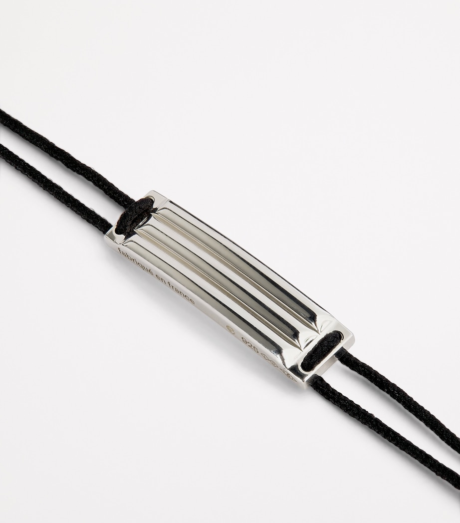 Sterling Silver Godron 5g Cord Bracelet BLACK Image 3