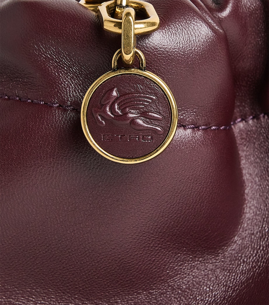 Etro Small Leather Vela Blossom Shoulder Bag Plum Image 6