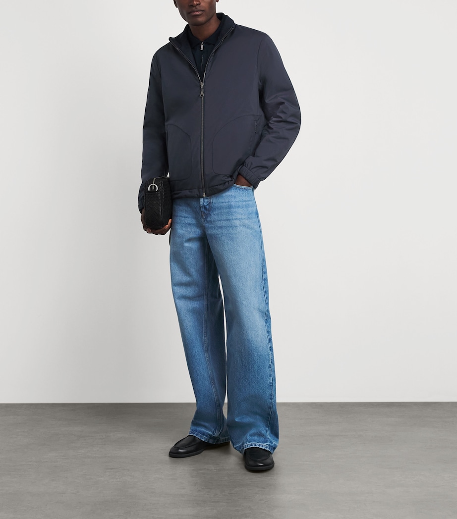 Fioroni Cashmere Mens Wool Reversible Bomber Jacket Image 2
