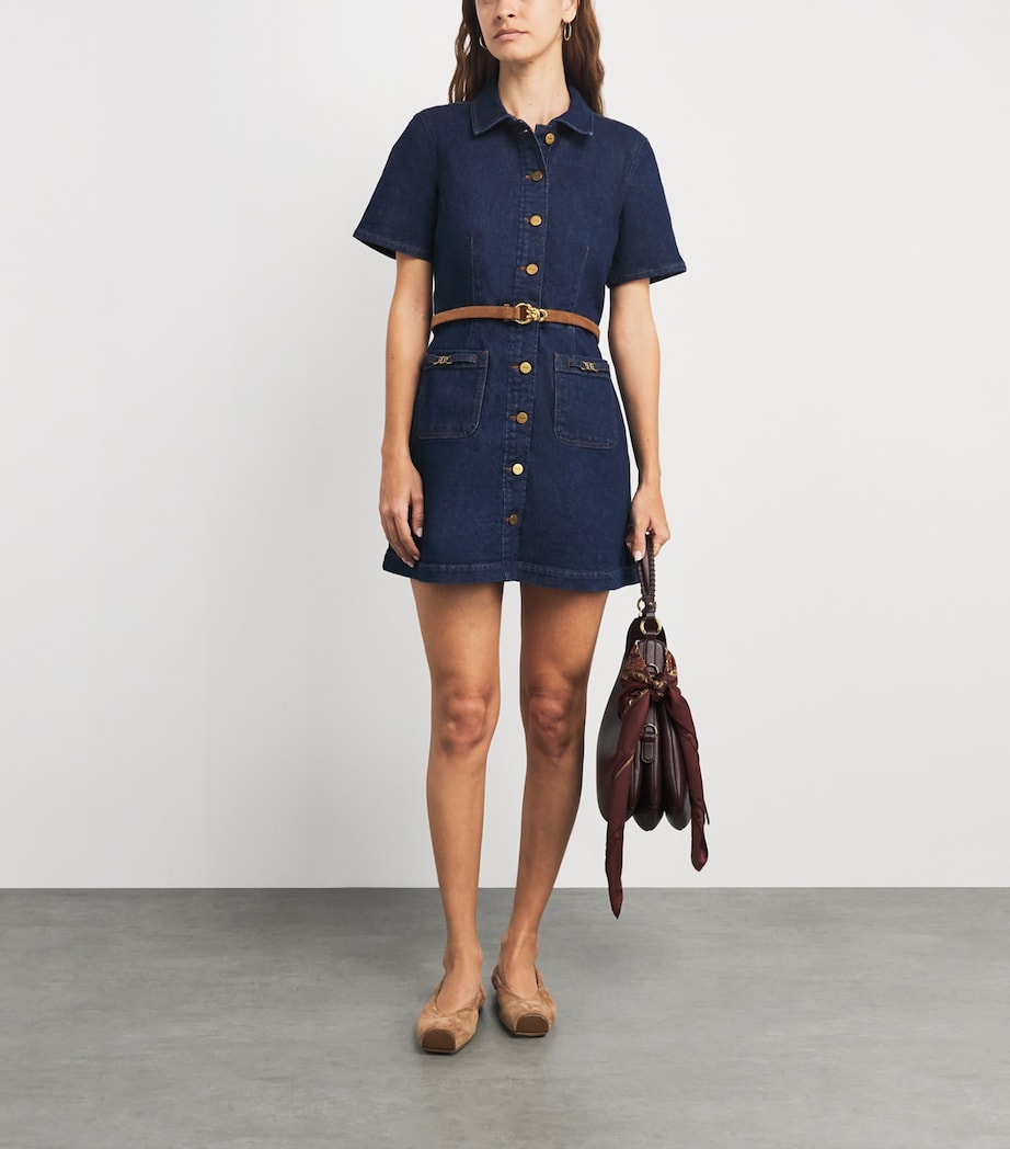 Calfskin Gold-Tone Buckle Belt BROWN Image 3