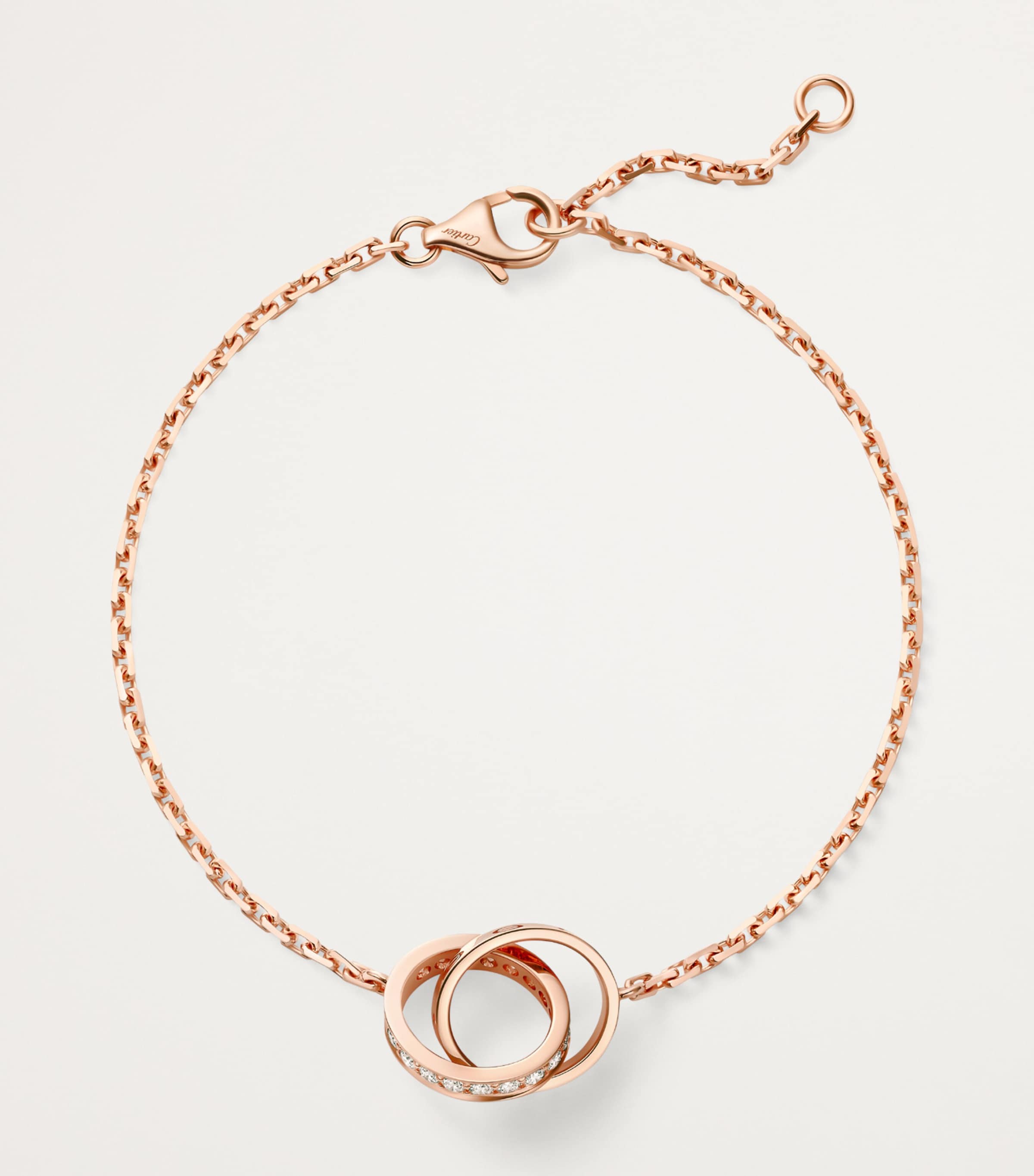 Rose Gold and Diamond LOVE Chain Bracelet ROSE GOLD Image 5