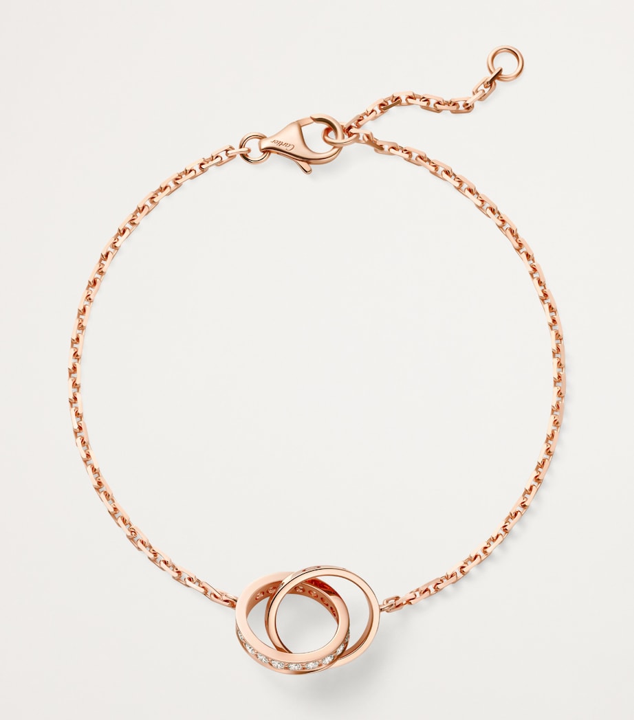 Rose Gold and Diamond LOVE Chain Bracelet ROSE GOLD Image 5