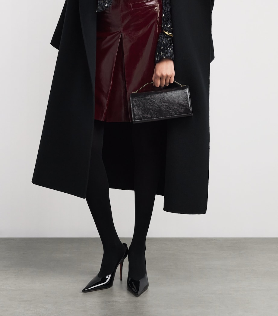 Patent Leather Barre Clutch Bag B0002 BLACK Image 2