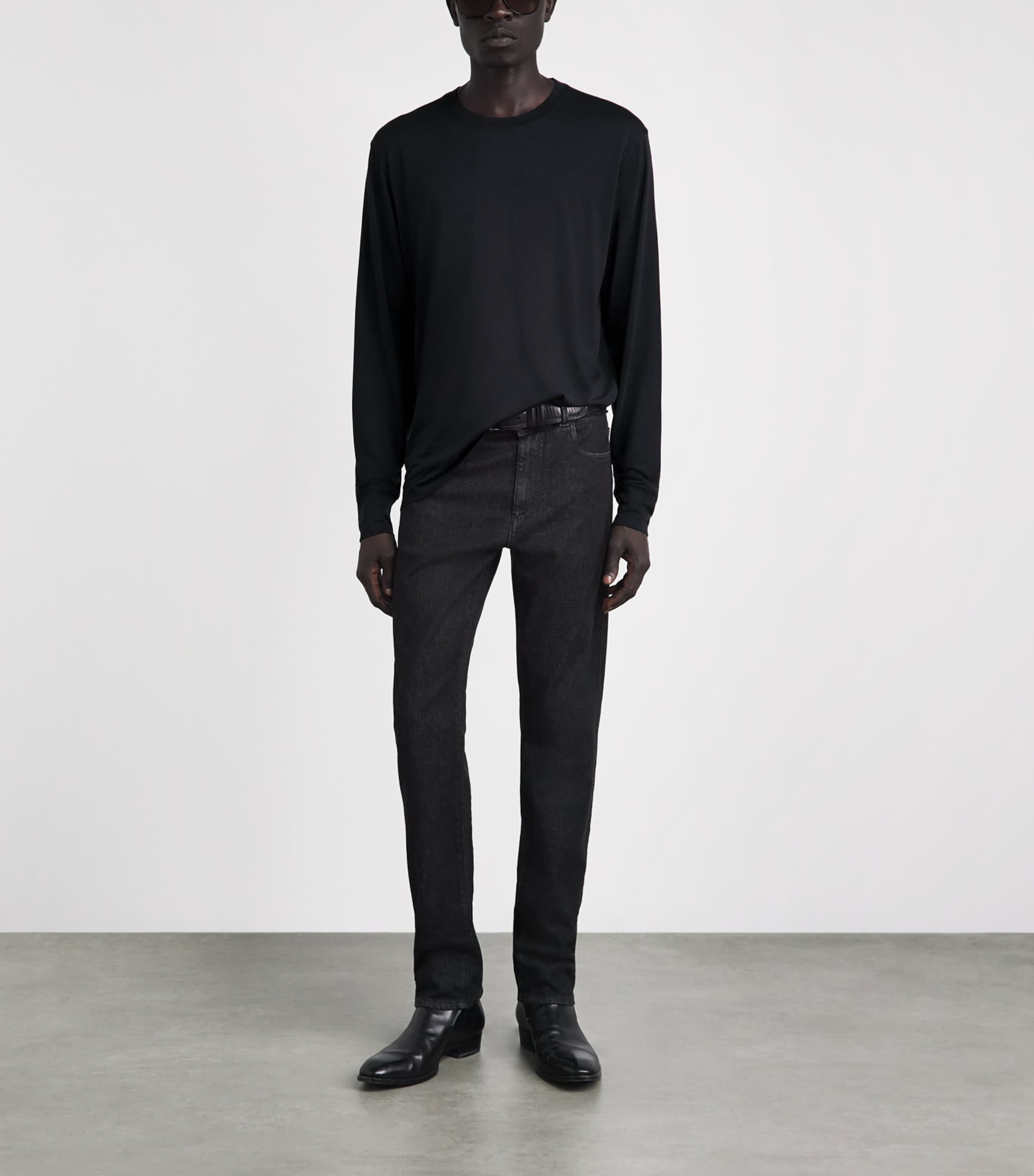TOM FORD Mens Lyocell-Cotton Long-Sleeve T-Shirt Naa Image 2