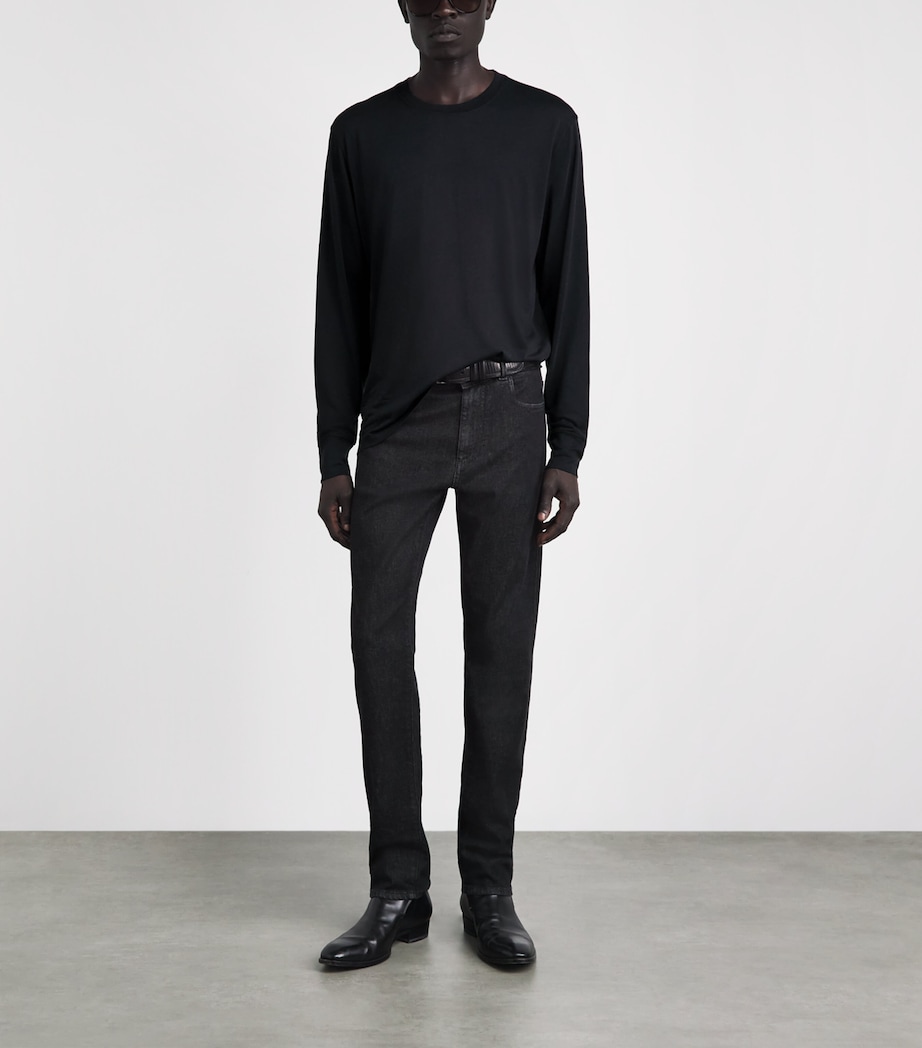 TOM FORD Mens Lyocell-Cotton Long-Sleeve T-Shirt Naa Image 2