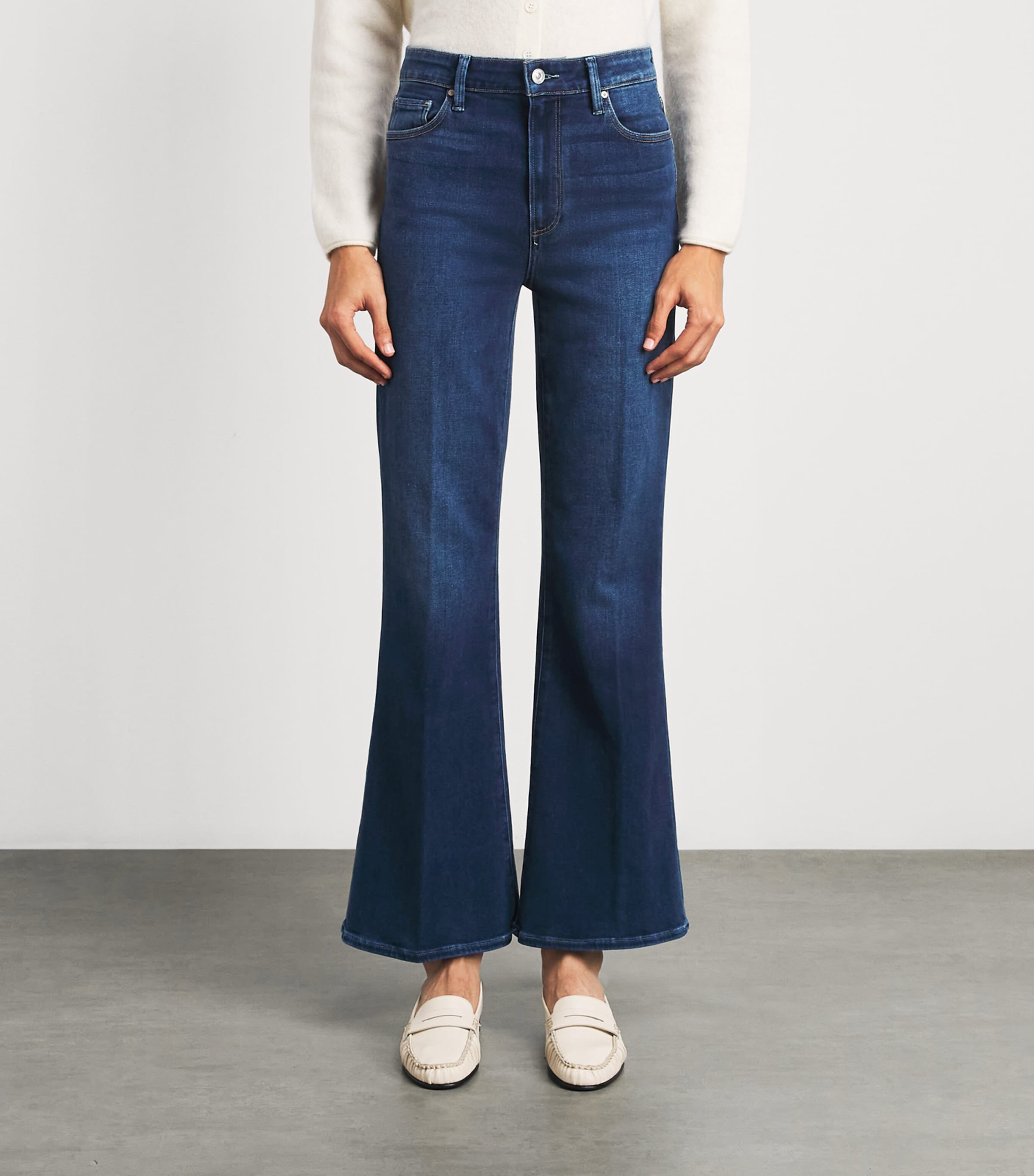 PAIGE Womens Marlow Skimmer High-Rise Flared Jeans Admission Image 4