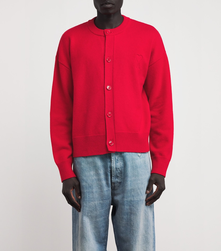 AMI Paris Mens Wool-Cashmere Cardigan Image 3