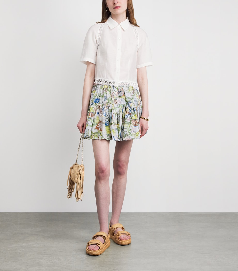 Maje Womens Cotton Printed Mini Skirt Postcard Print Image 2