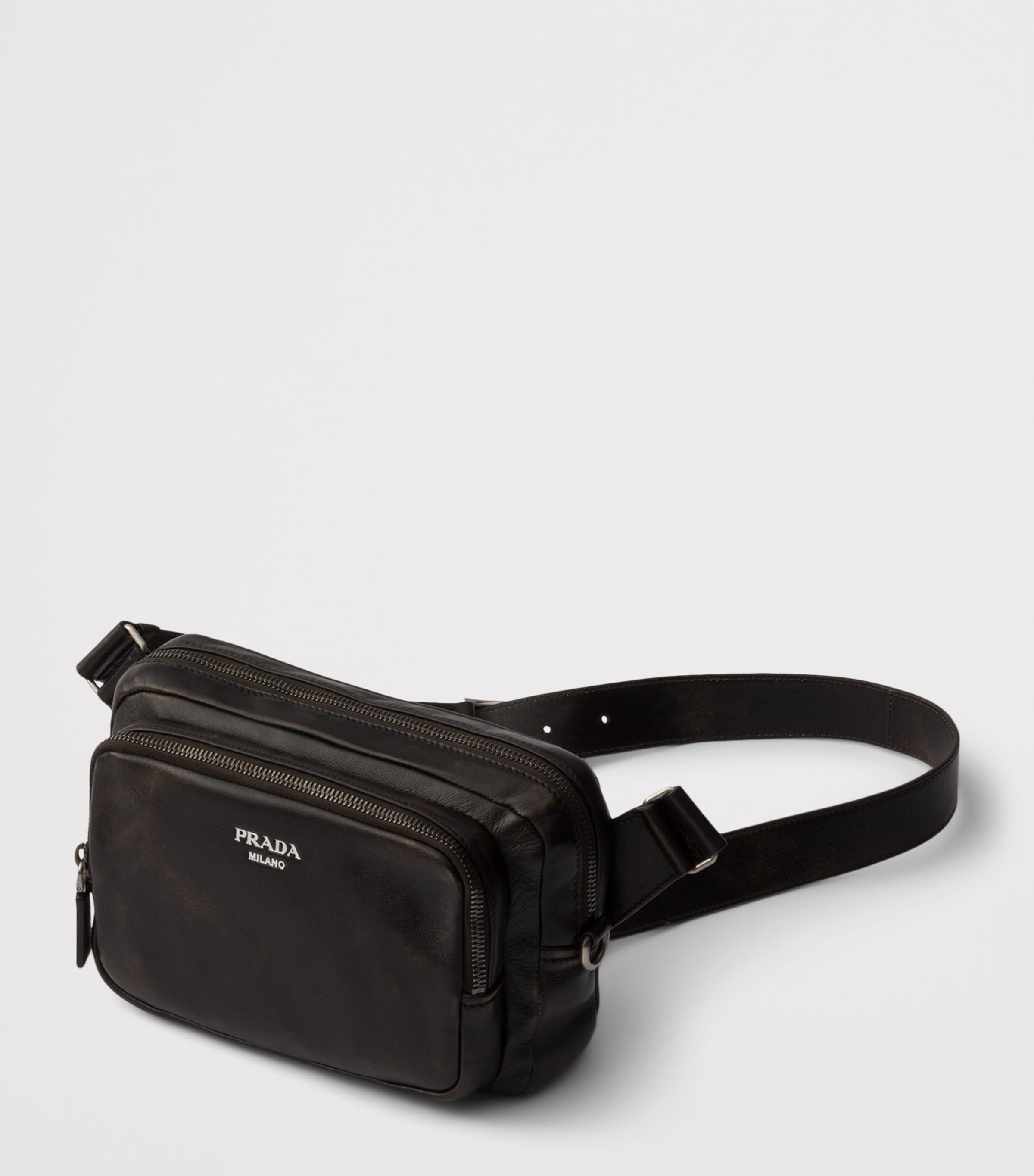 Prada Leather Cross-Body Bag Brown Image 3