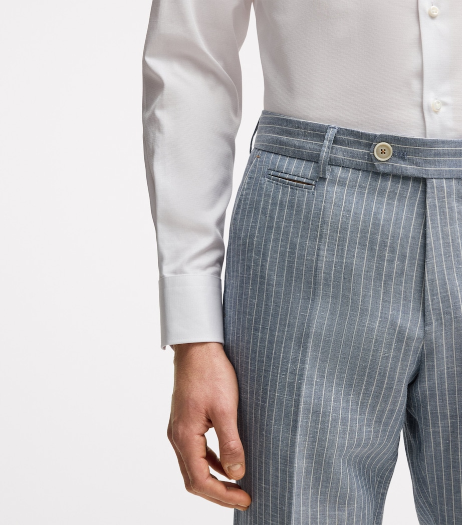 Virgin Wool-Linen Slim-Fit Trousers 451 Image 4