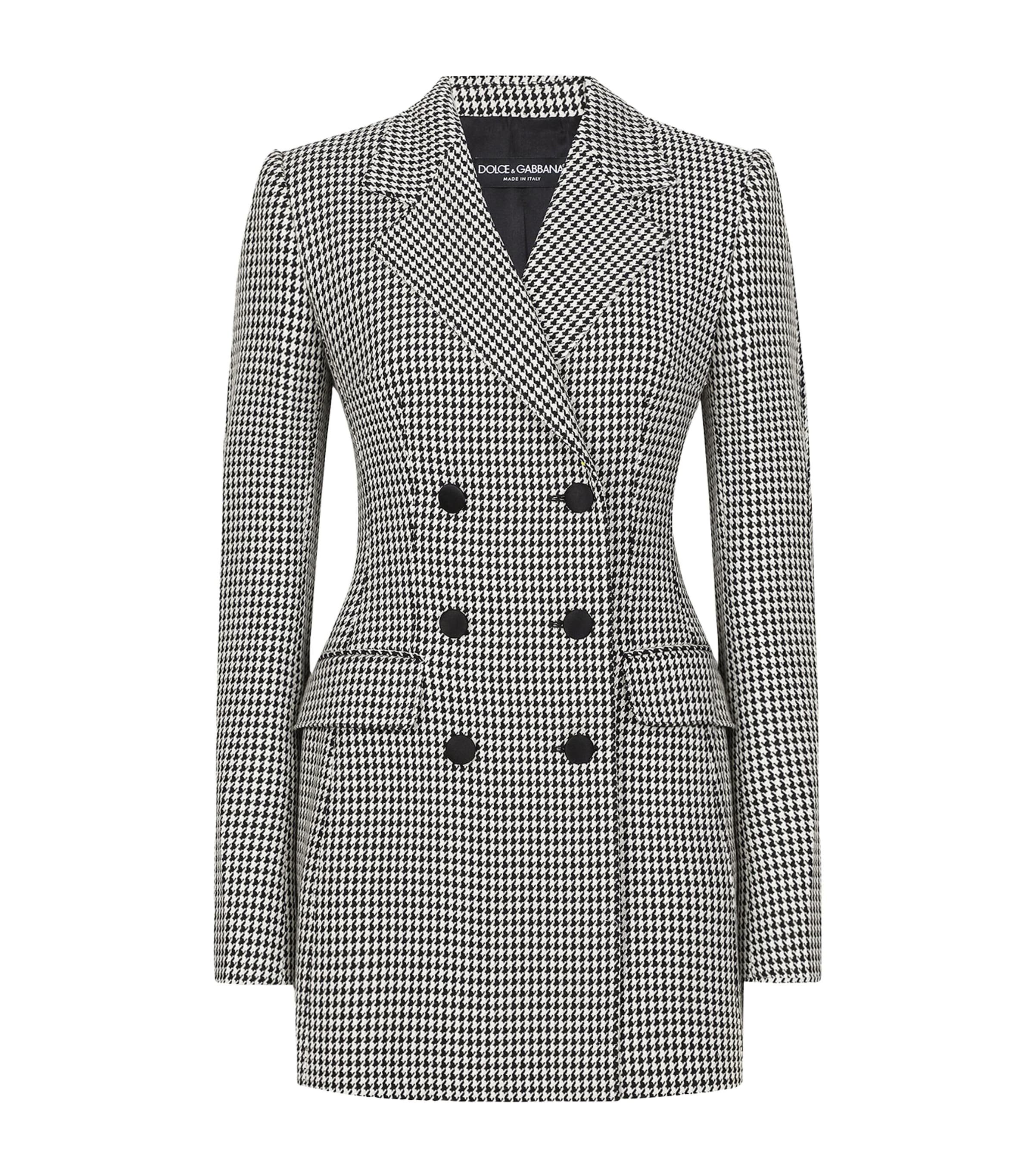 Dolce & Gabbana Virgin Wool-blend Houndstooth Jacket