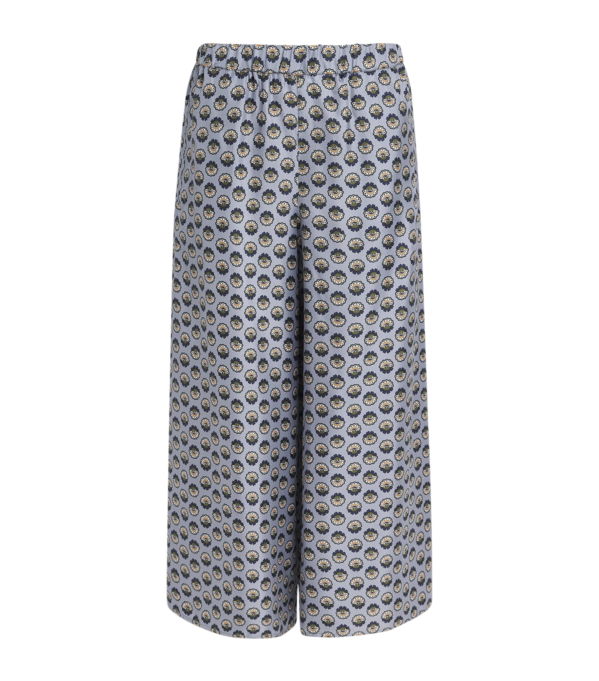 Silk Printed Trousers LIGHT BLUE Image 1