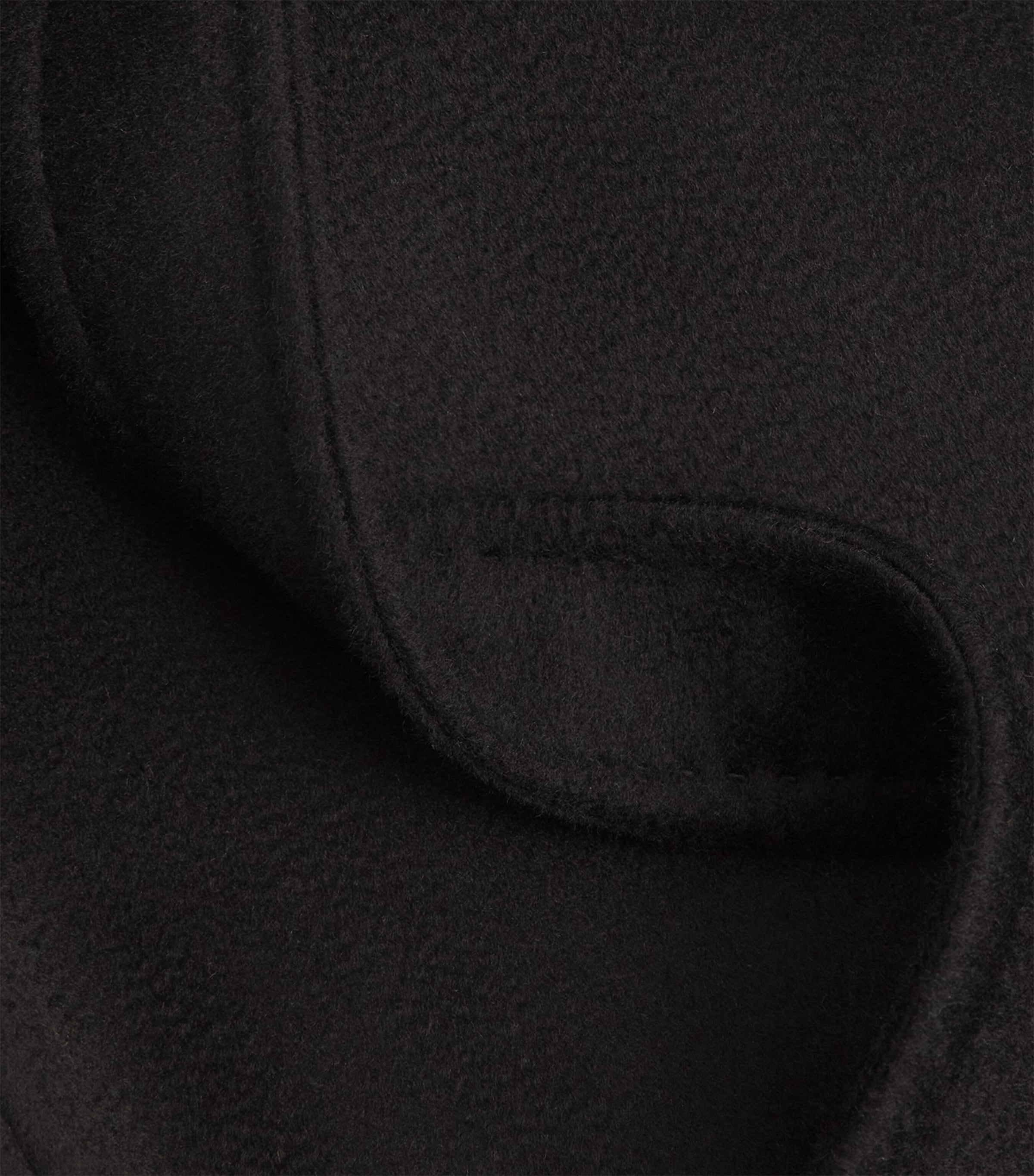 Virgin Wool Double-Breasted Coat BLACK Image 5