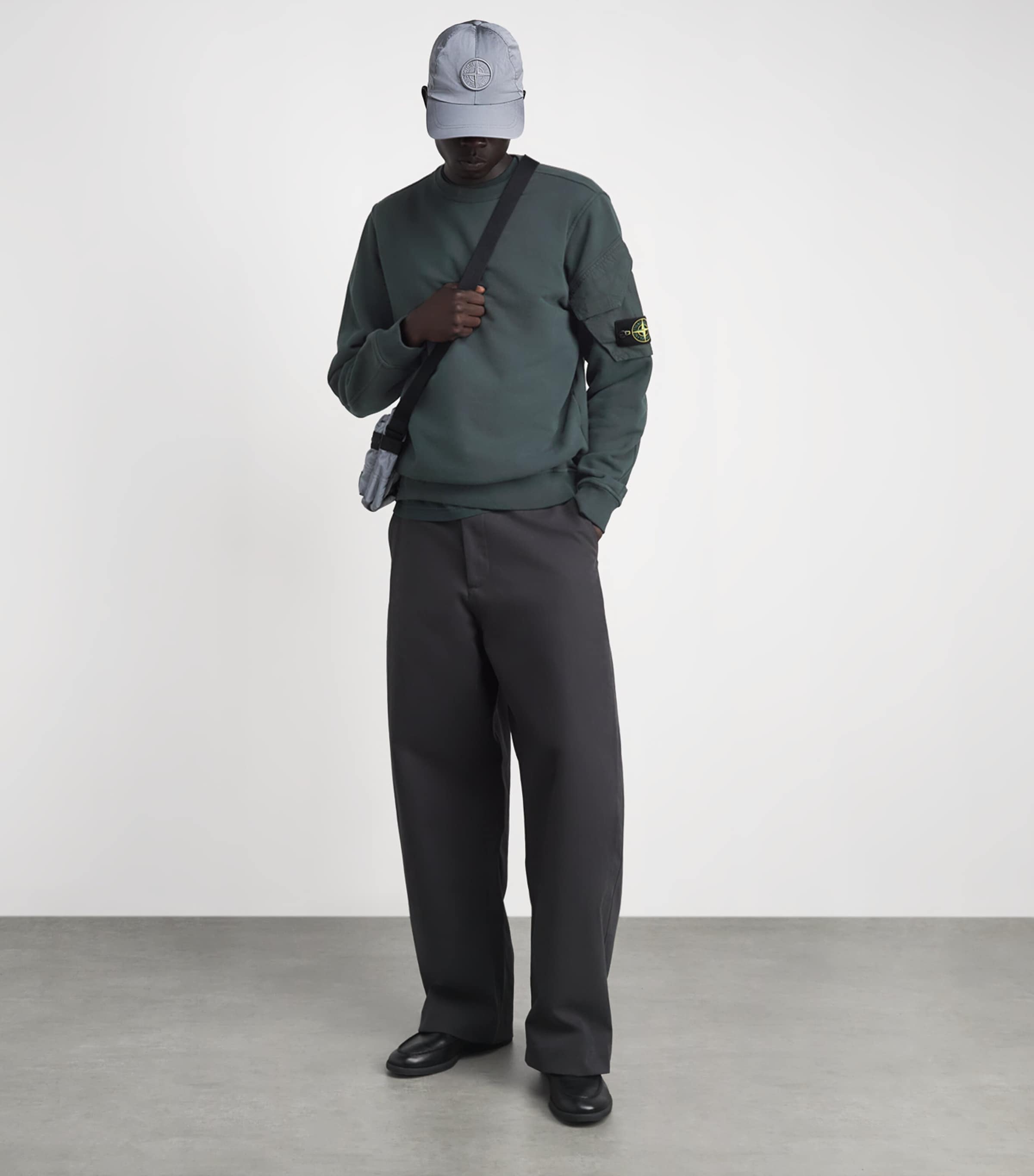 Stone Island Mens Cotton Compass Pocket Sweatshirt Image 2
