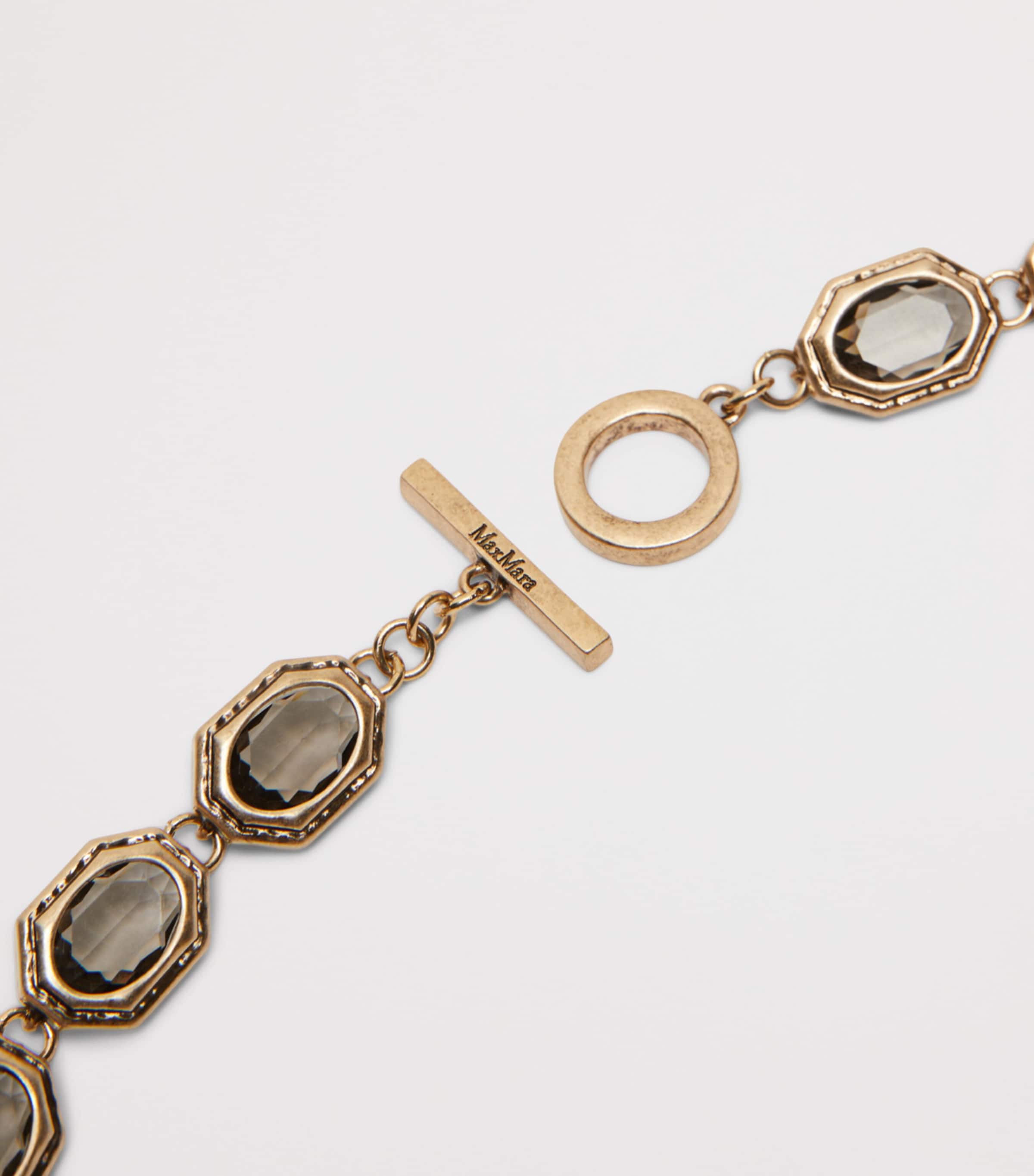 Max Mara Embellished Choker Necklace Light Grey Image 4
