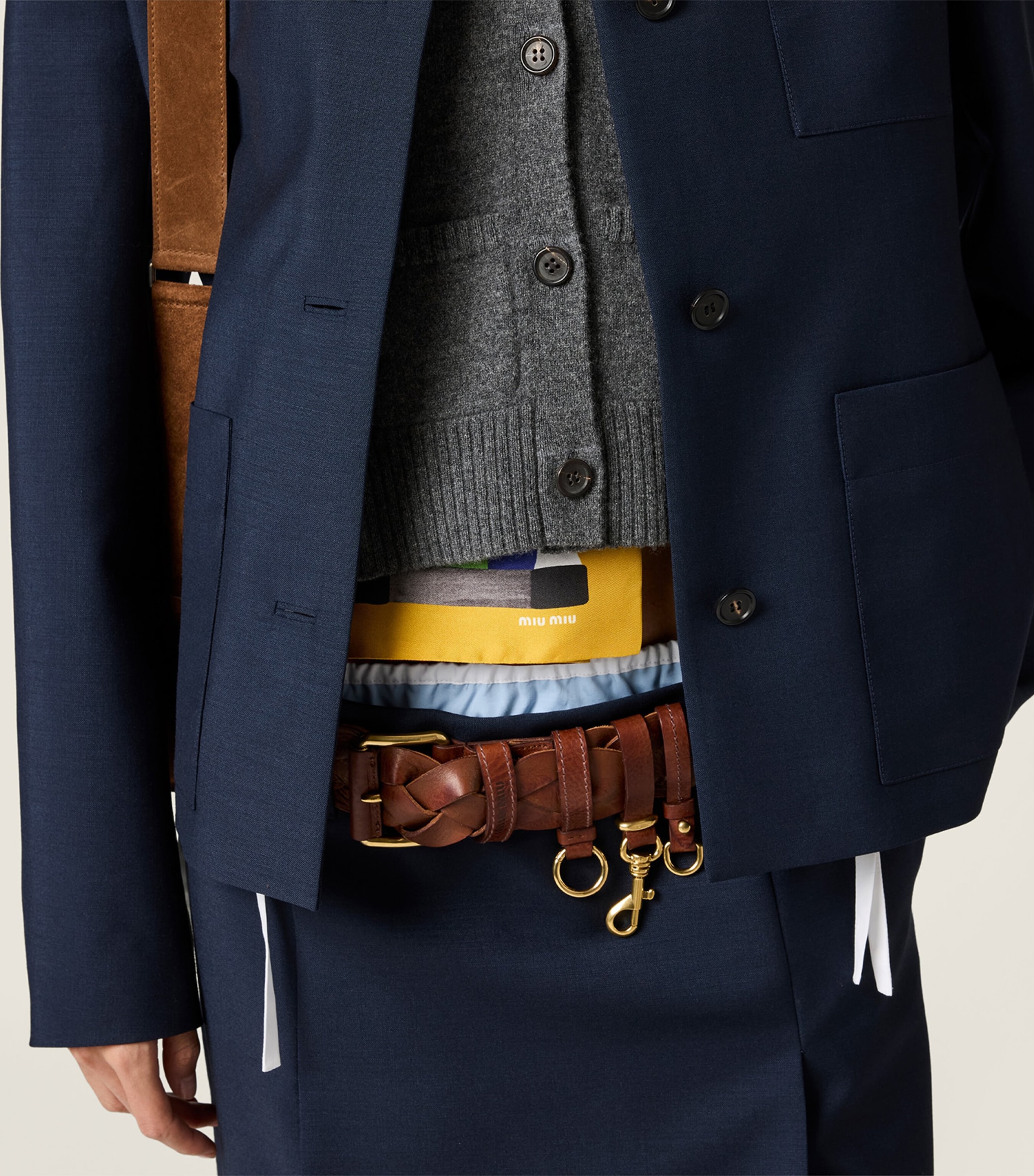 Miu Miu Womens Kid Mohair-Wool Shirt Jacket Image 6
