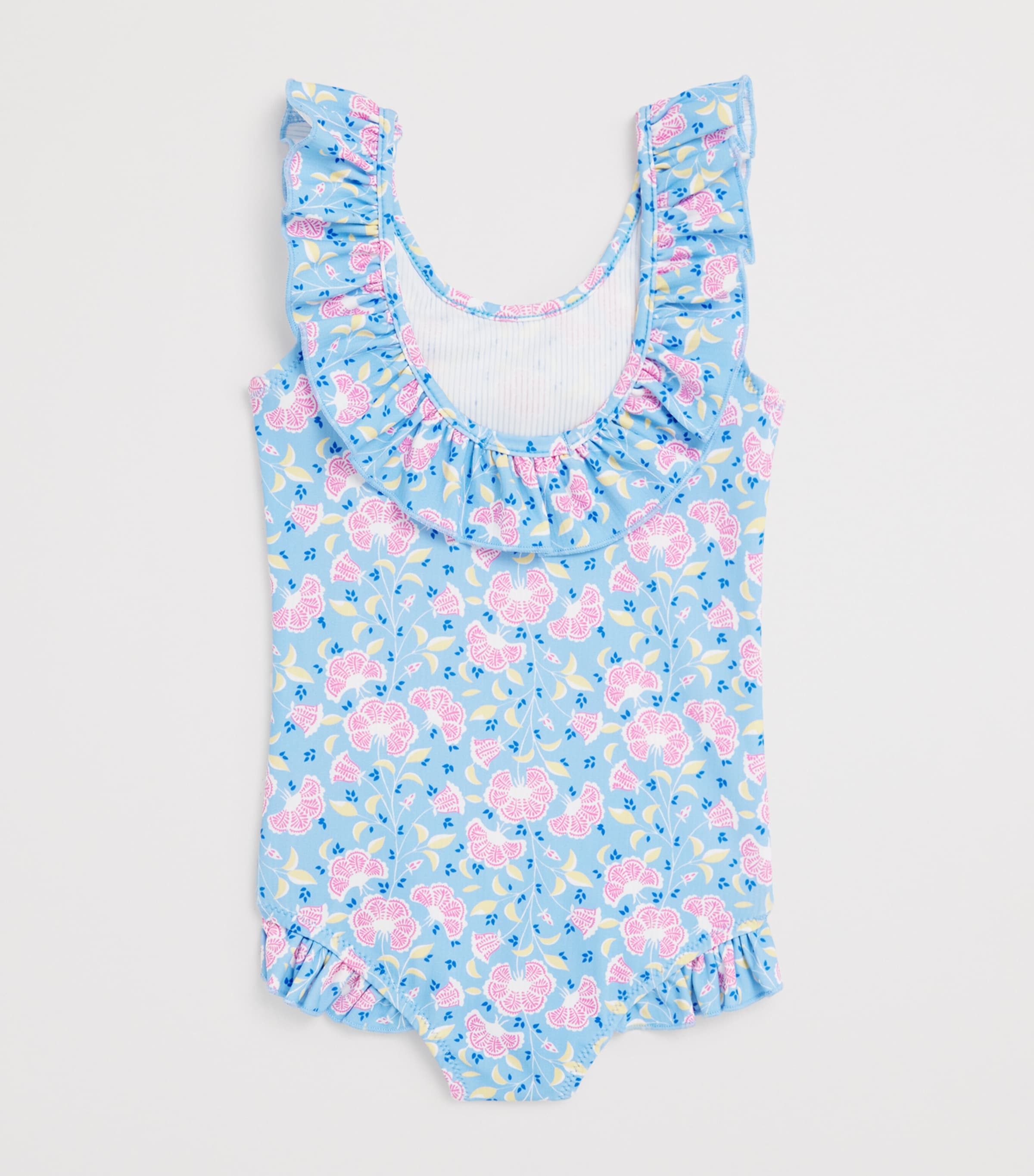 Floral Ruffle-Trim Andrea Swimsuit (3-10 Years) BLUE HIBISCUS BAY Image 2