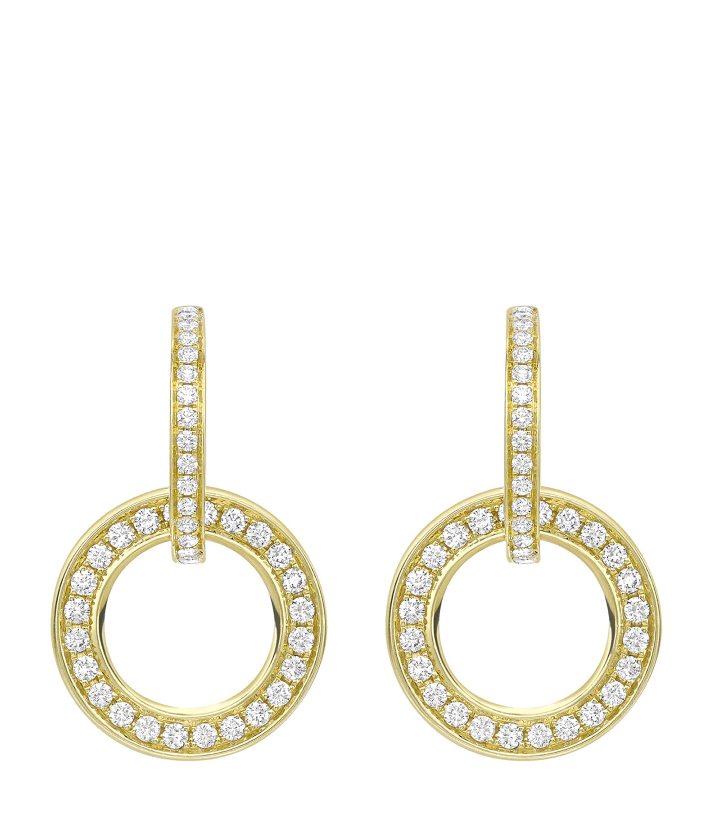 Shop Boodles Yellow Gold And Diamond Large Roulette Earrings