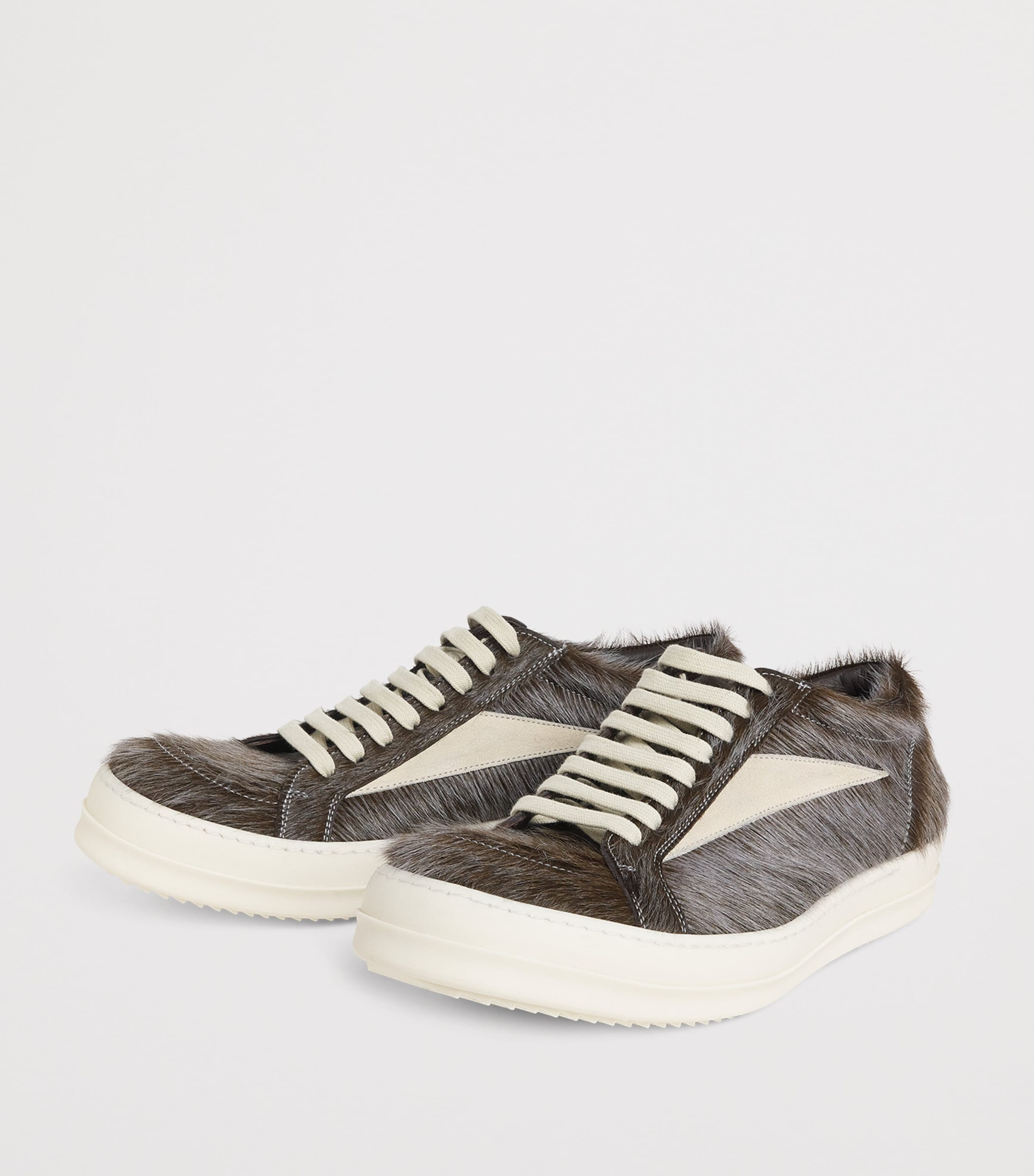 Rick Owens Pony  Hair Vintage Low-Top Sneakers Indigo/milk/milk Image 3