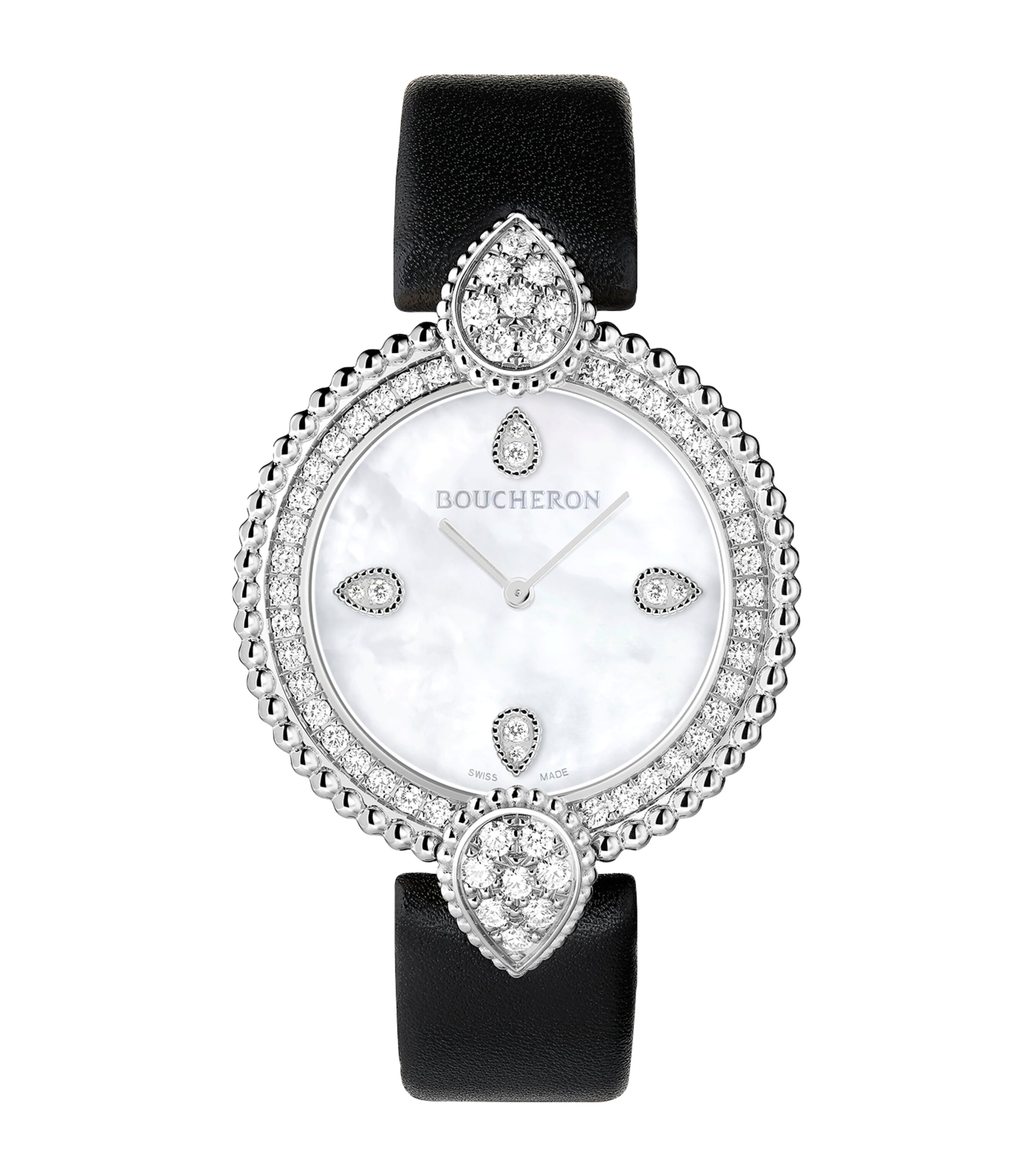 Boucheron Steel And Diamond Serpent Bohème Watch In White