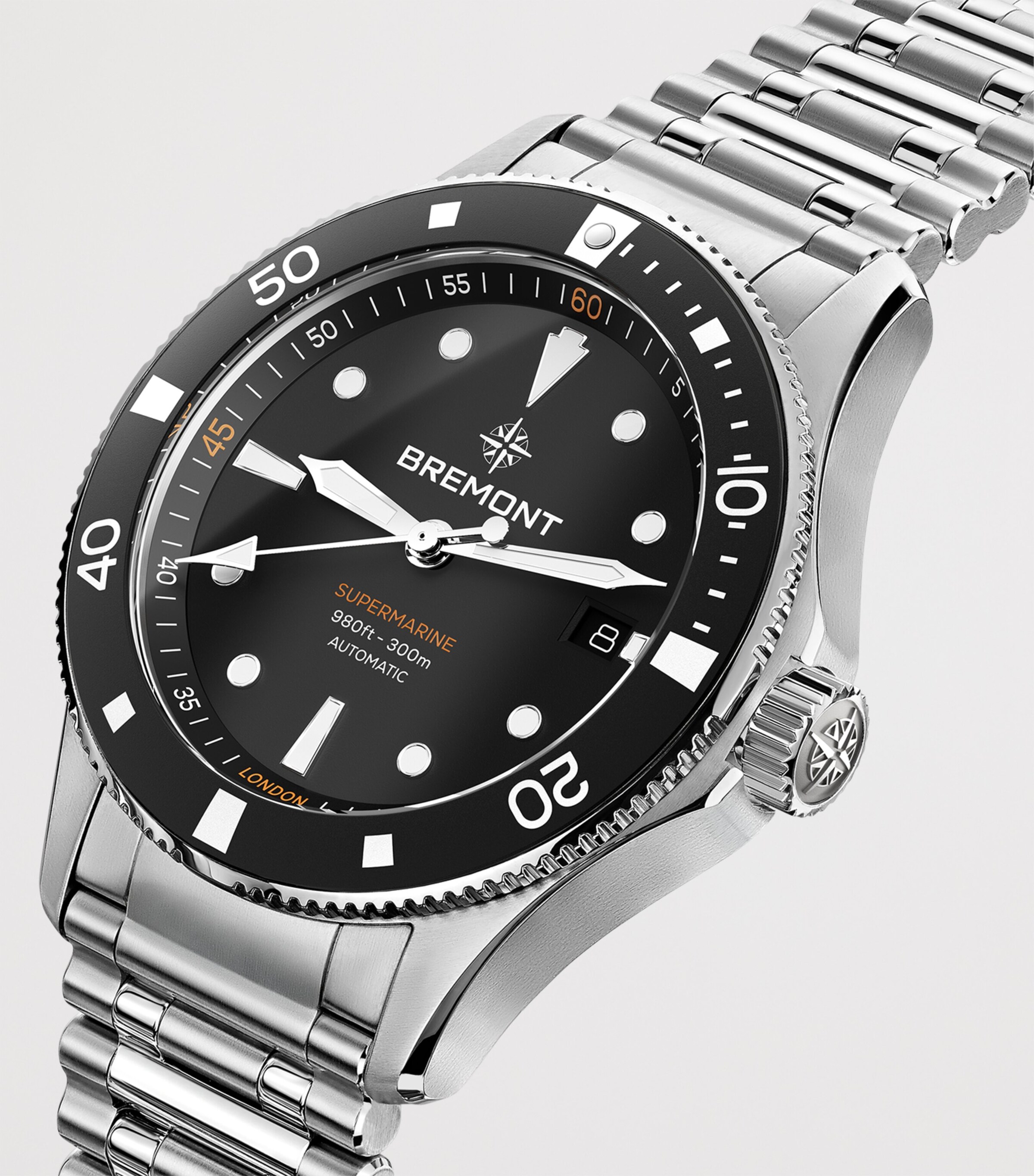 Stainless Steel 300m Supermarine Watch 40mm BLACK Image 3