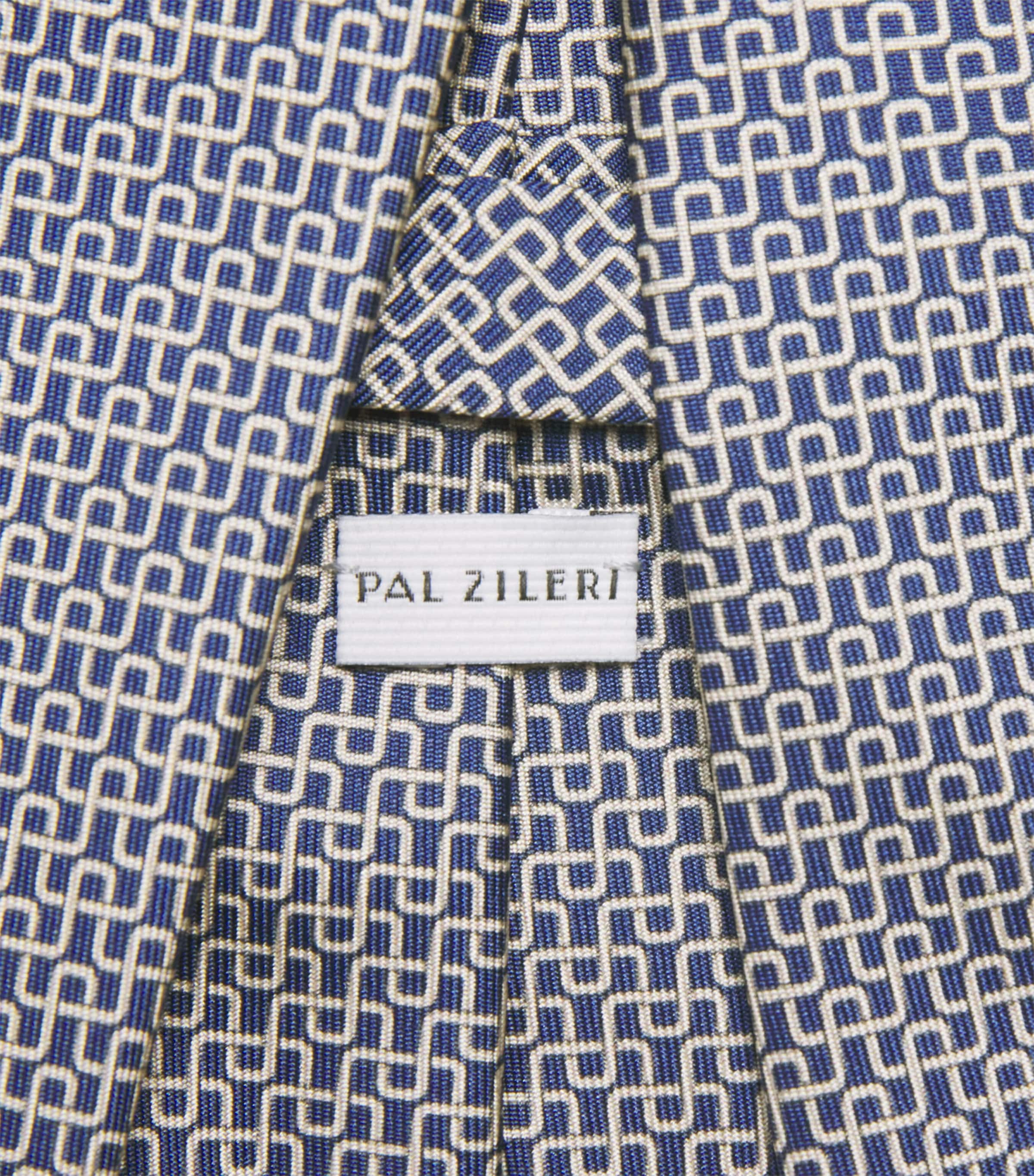 Silk Geometric Jacquard Tie 07 BLUE Image 3