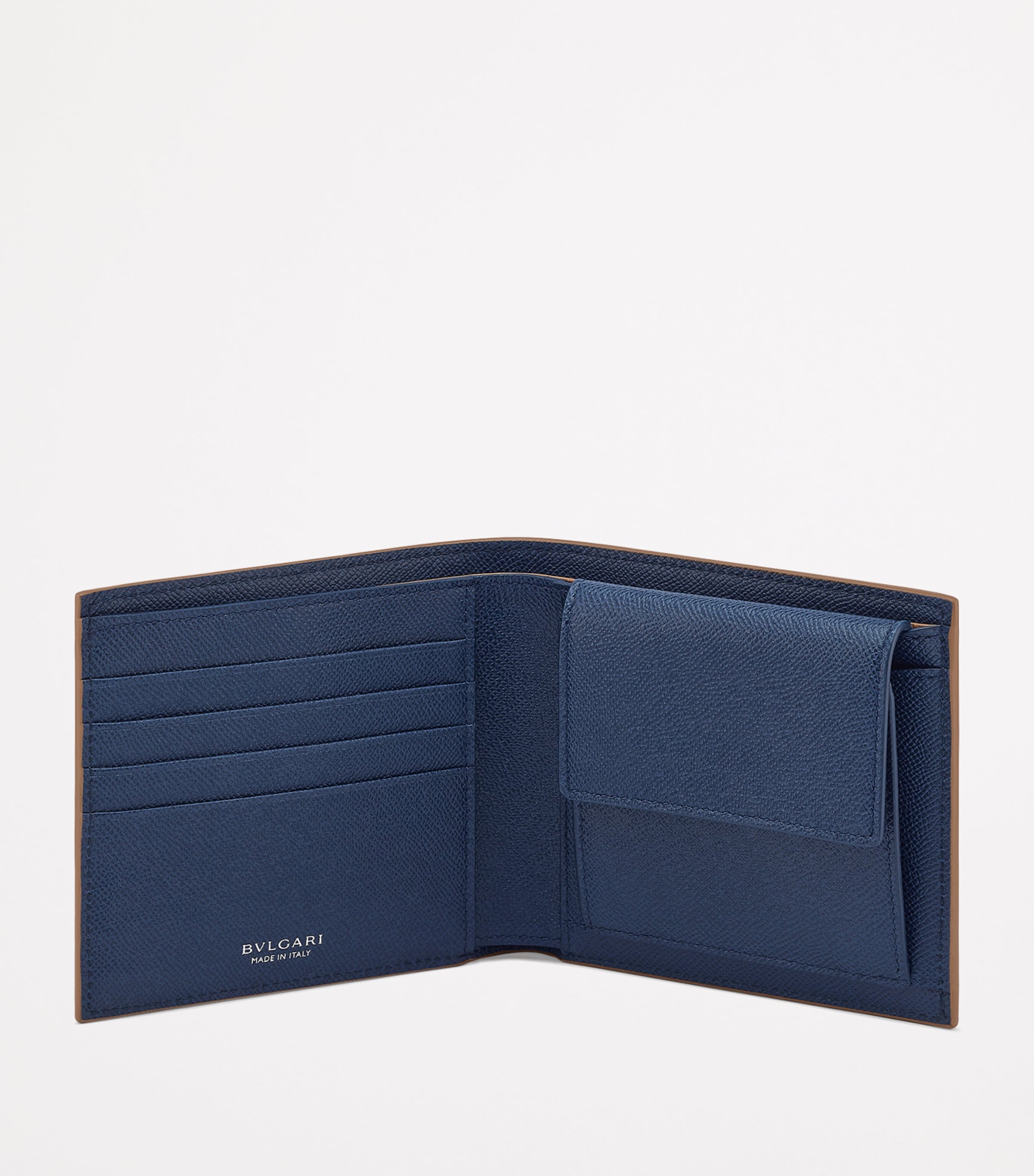 Bvlgari Leather Bifold Wallet Brown Medium Image 3