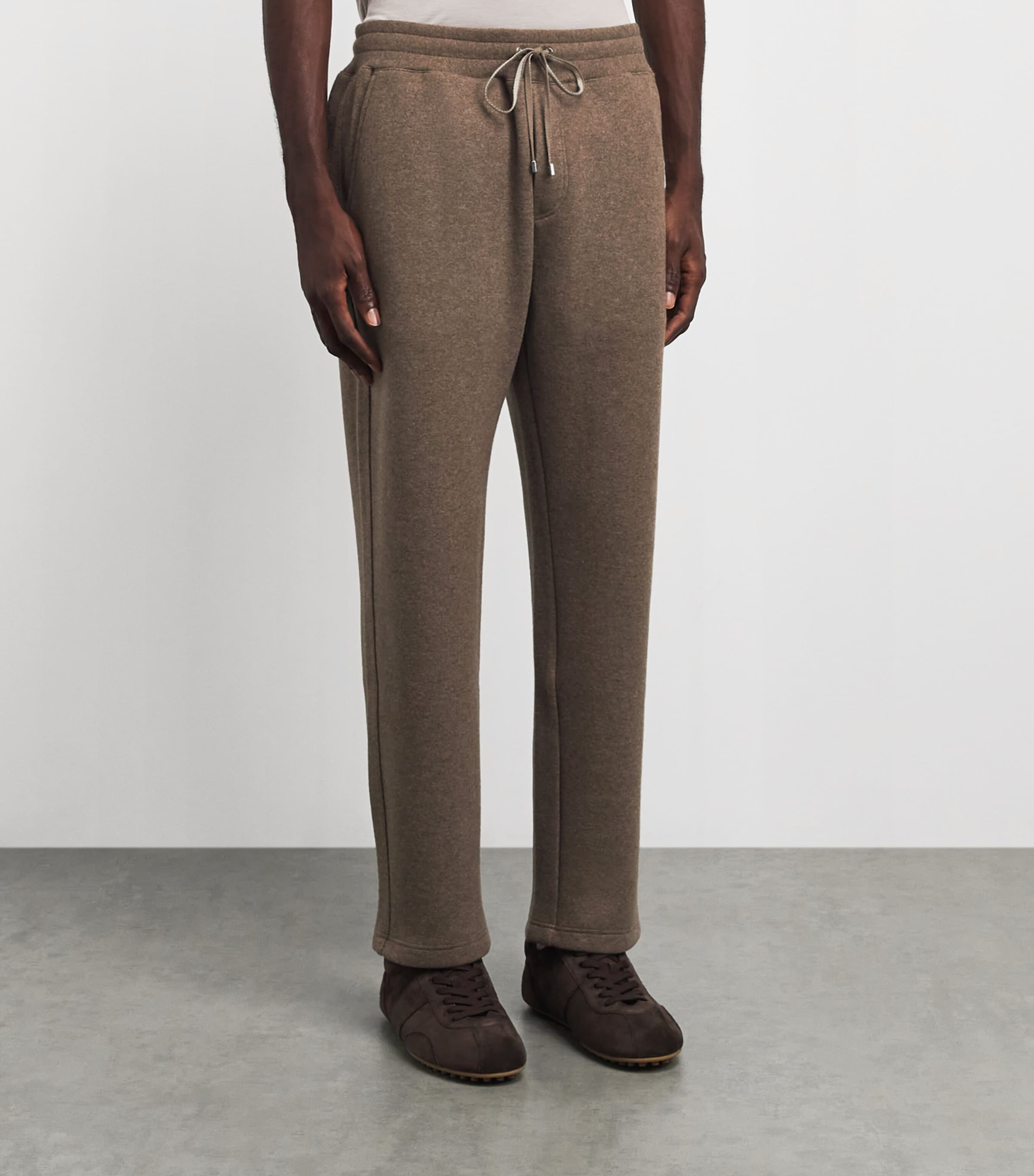 Brett Johnson Mens Cashmere-Blend Drawstring Sweatpants Chestnut Image 4