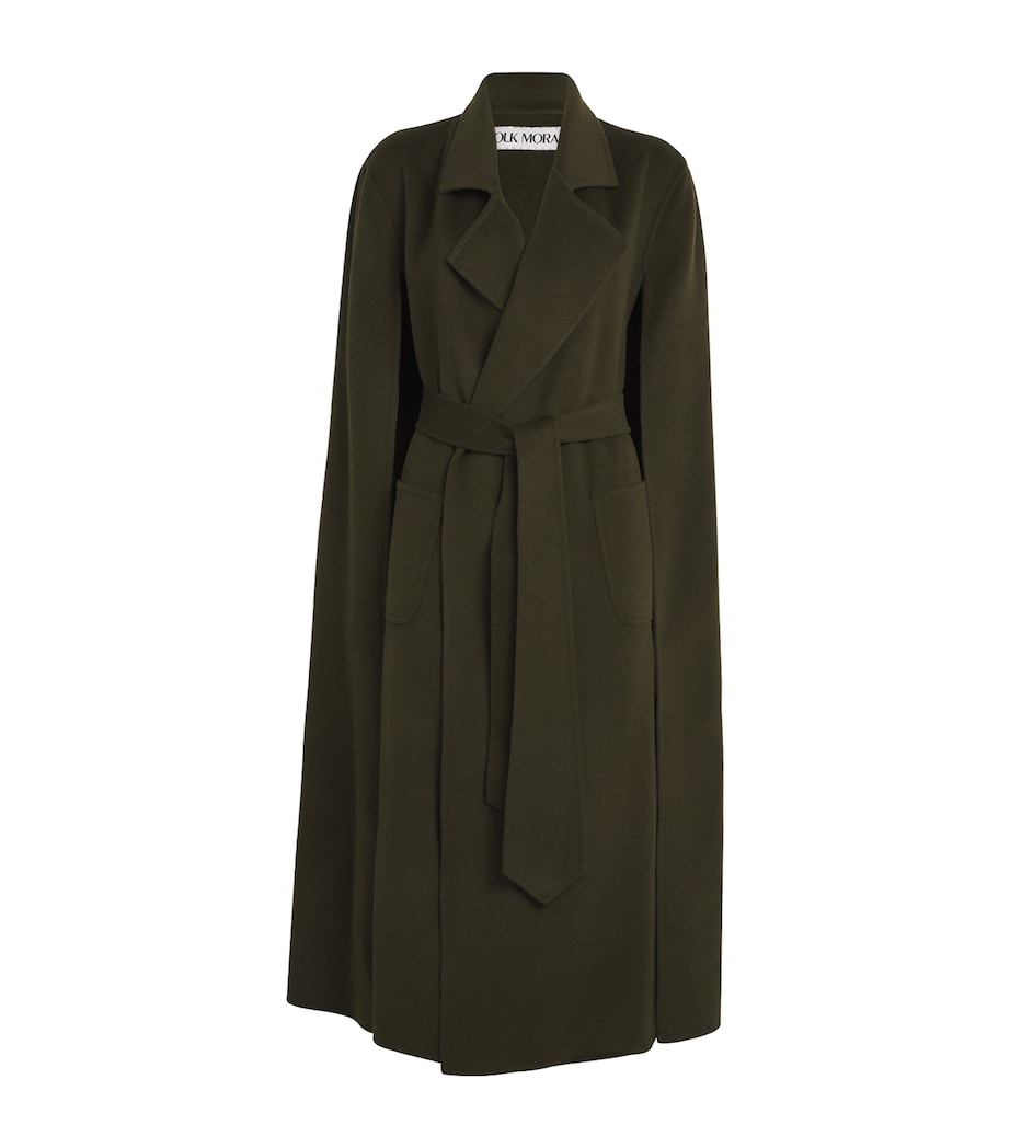 Cashmere On Set Cape Maxi Coat MOSS Image 1