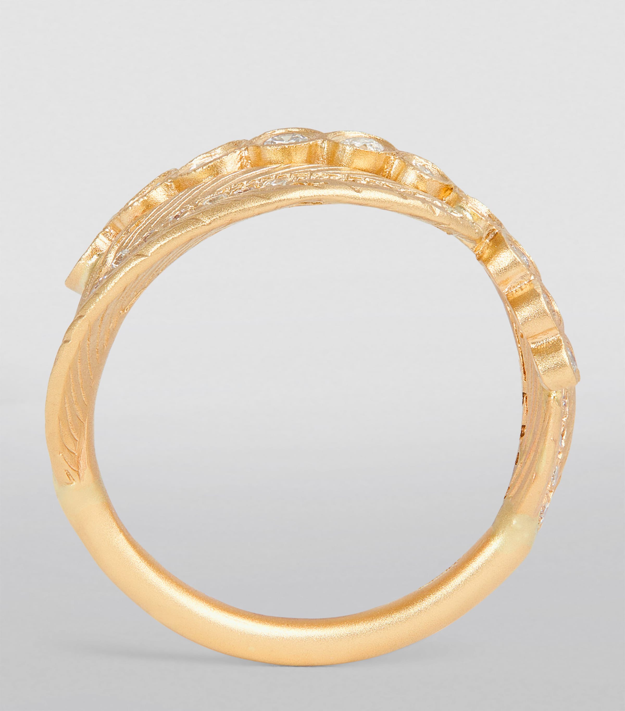 Yellow Gold and Diamond Feather Wrap Ring YELLOW GOLD Image 2
