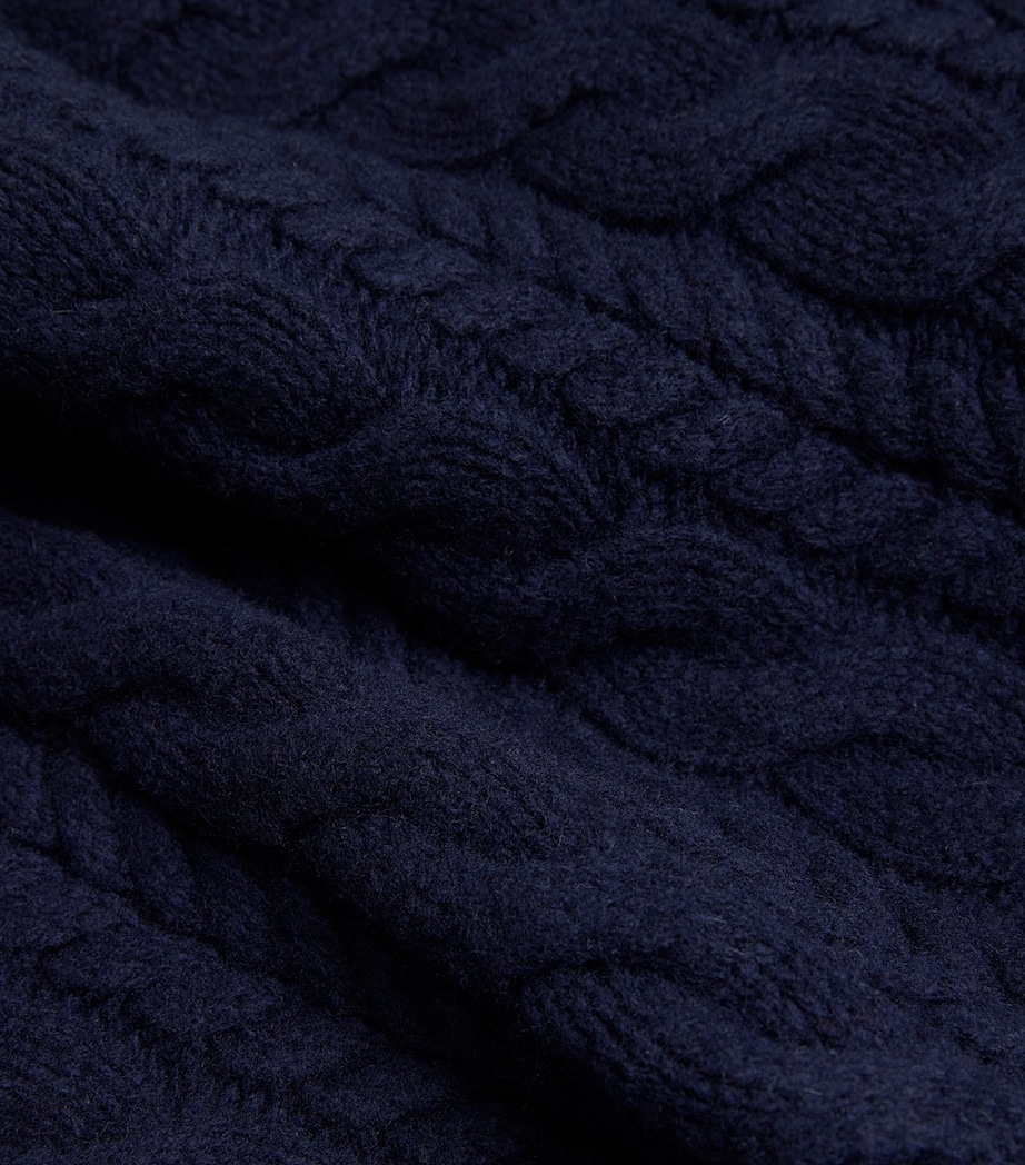 Wool-Cashmere V-Neck Sweater BLUE Image 5
