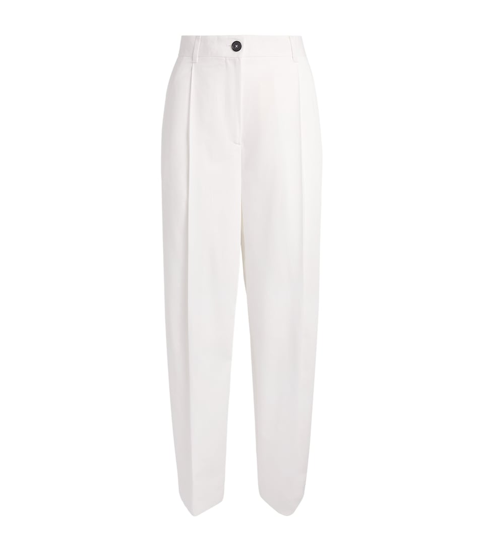 Toteme Cotton Pleated Trousers White
