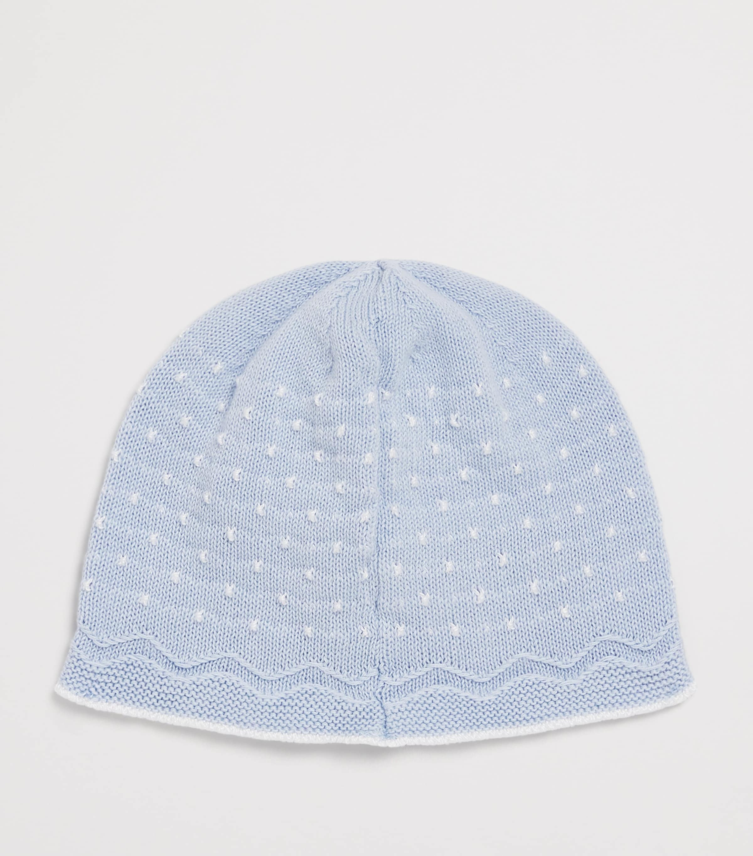 Cotton Knitted Bonnet 80160 H82 SKY BL/CRM Image 2