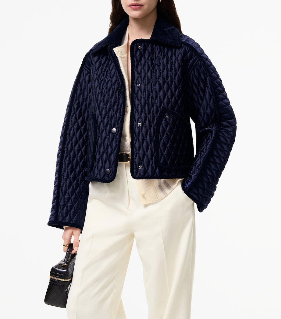 Burberry Womens Quilted Cropped Jacket Storm Image 2