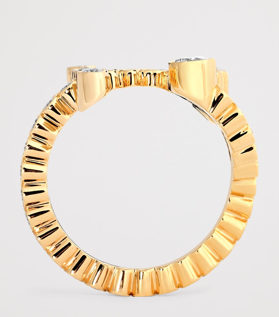 Yellow Gold and Diamond Ensemble ‘H’ Ring YELLOW GOLD Image 3